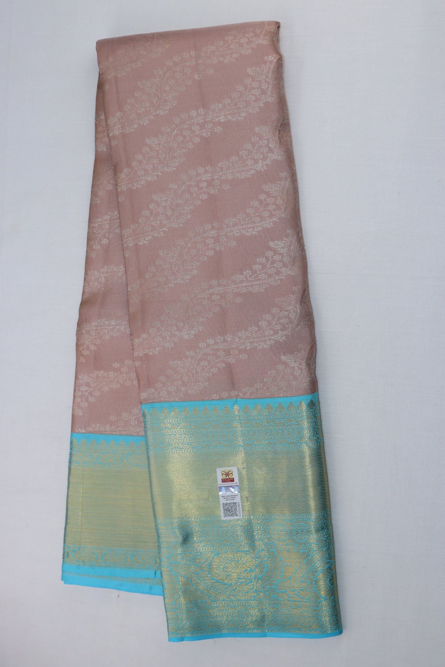 Classic Baby Pink Kanjipuram Saree