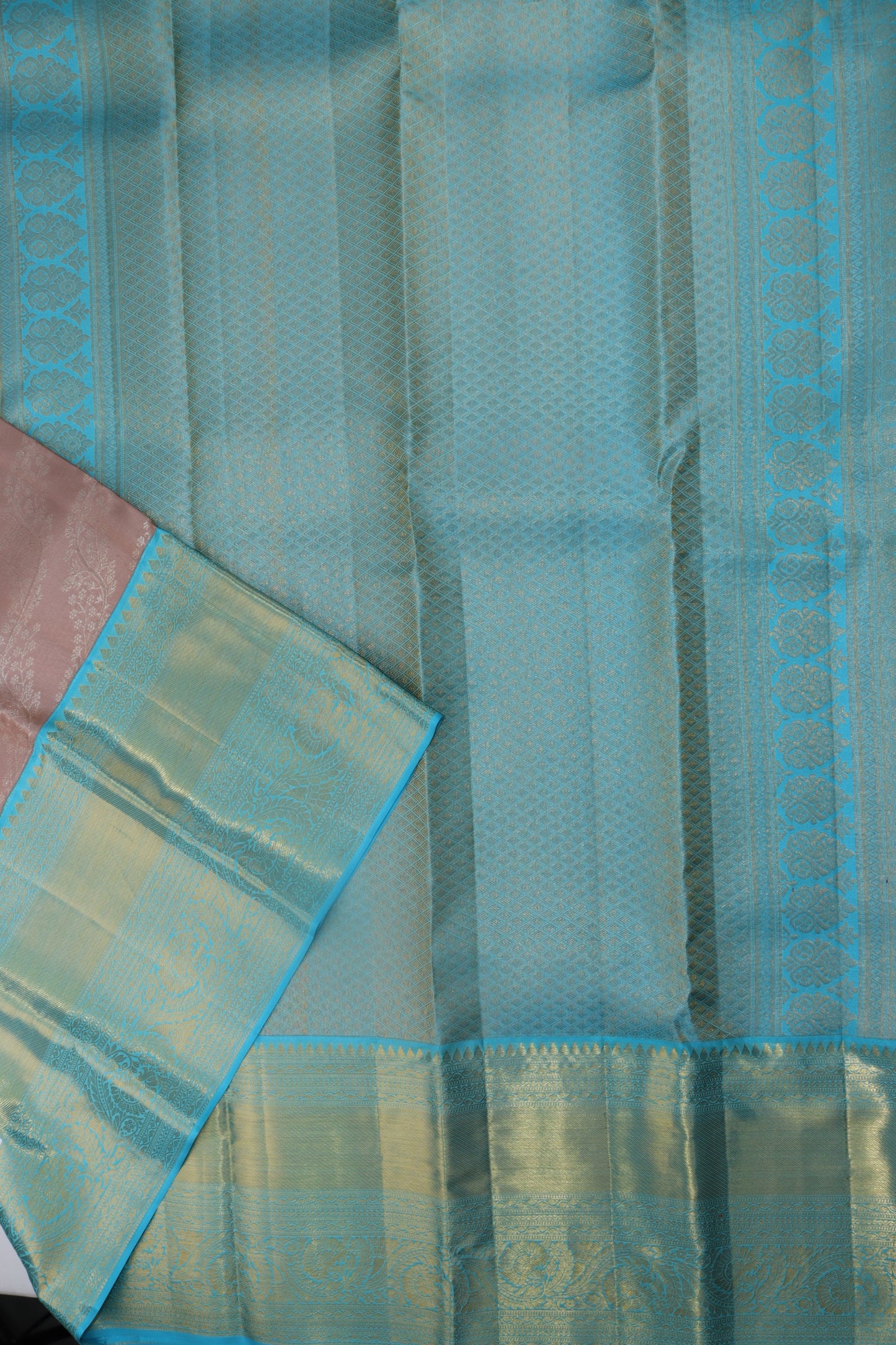Classic Baby Pink Kanjipuram Saree
