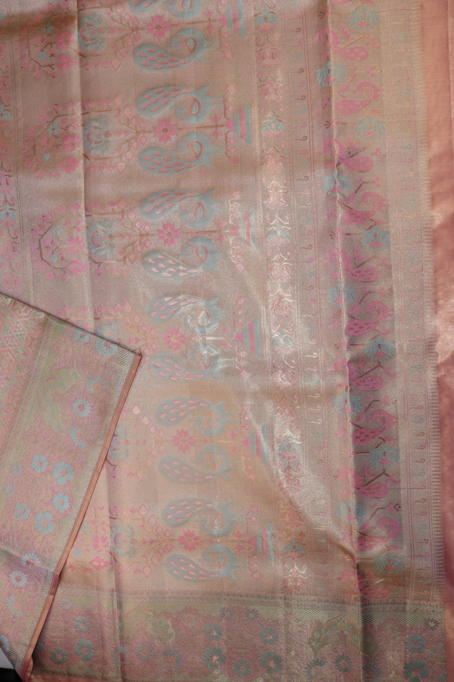 Traditional Pastel Pink Kanjipuram Saree