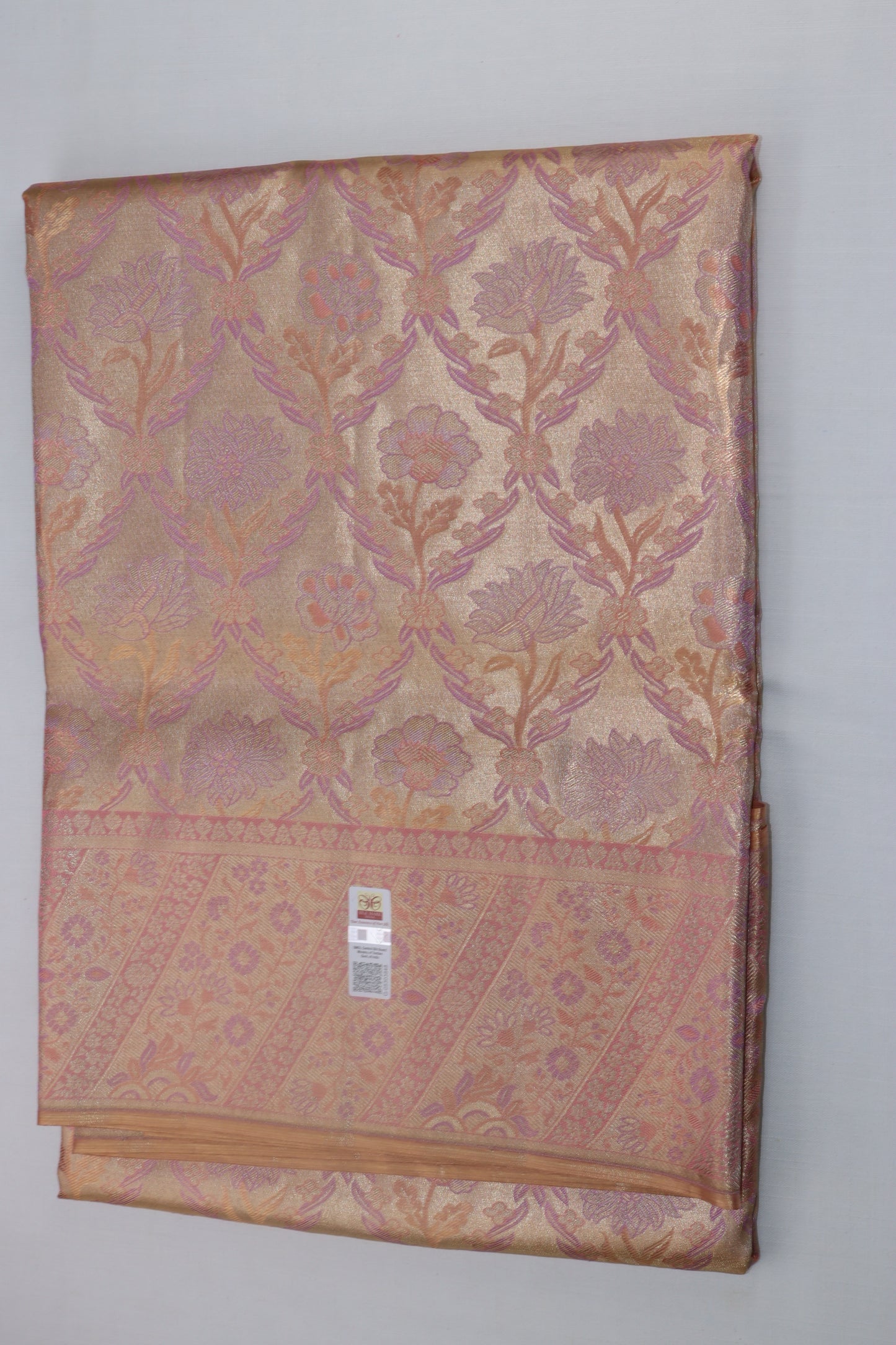 Traditional Pastel Pink Kanjipuram Saree