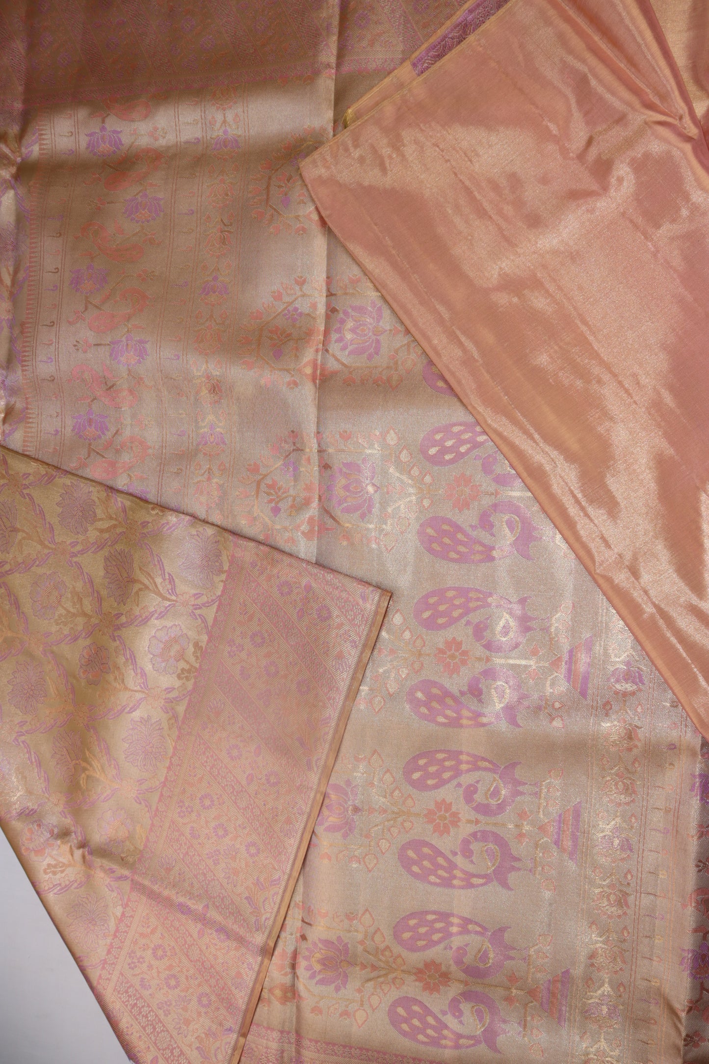 Traditional Pastel Pink Kanjipuram Saree