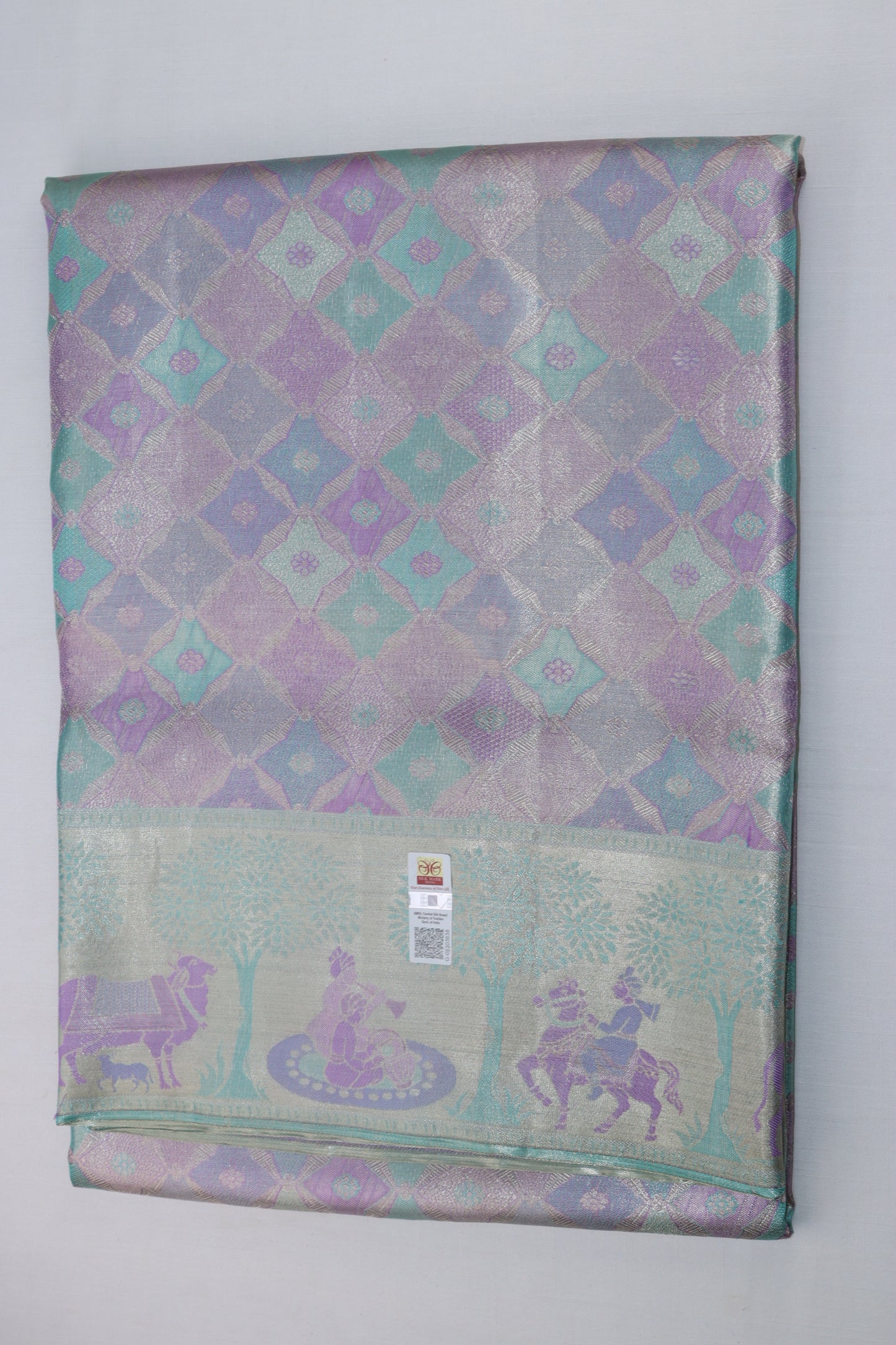 Exotic Pastel Lavender Kanjipuram Saree