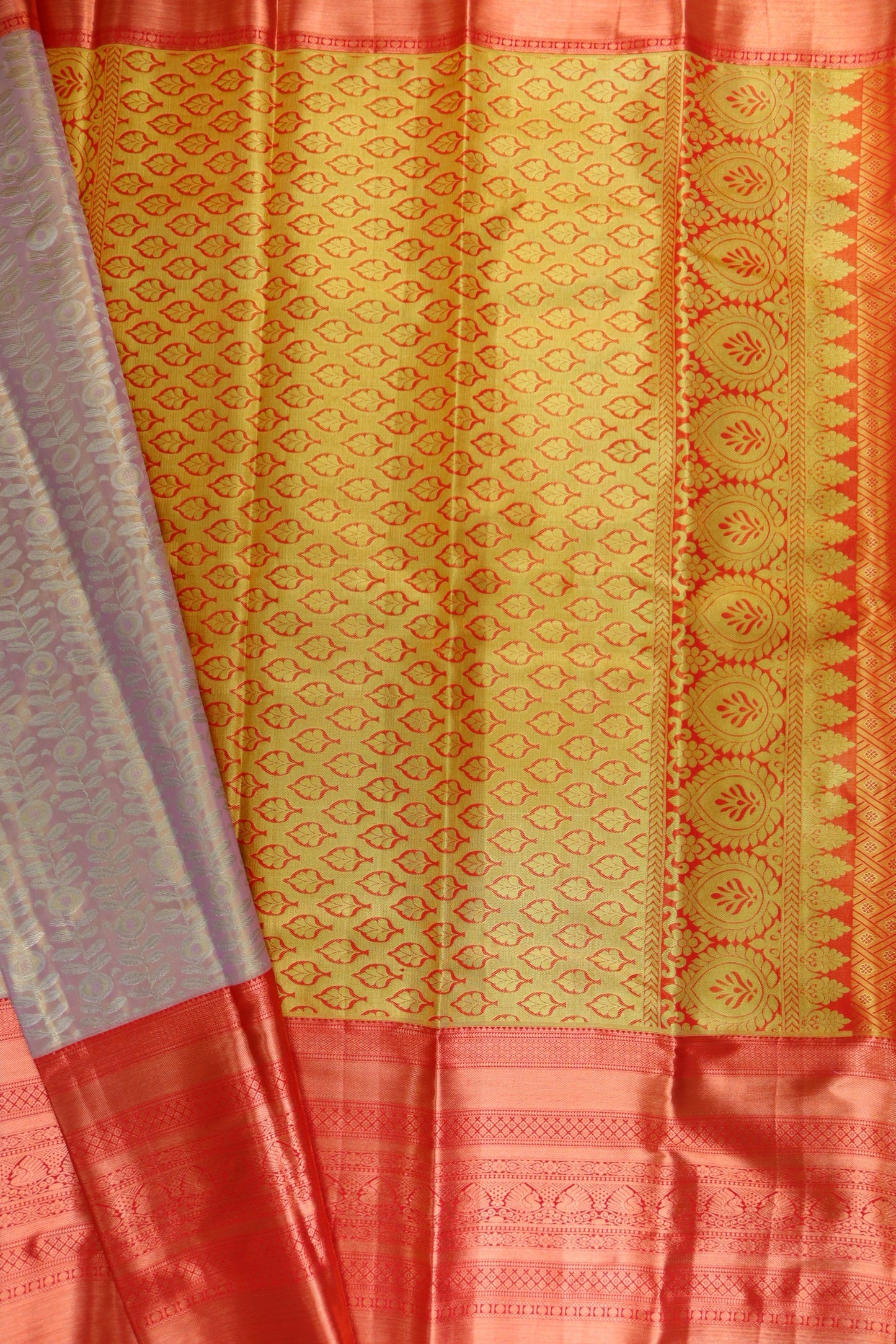 Royal Cream Kanjipuram Saree From Weavers and Best on Online