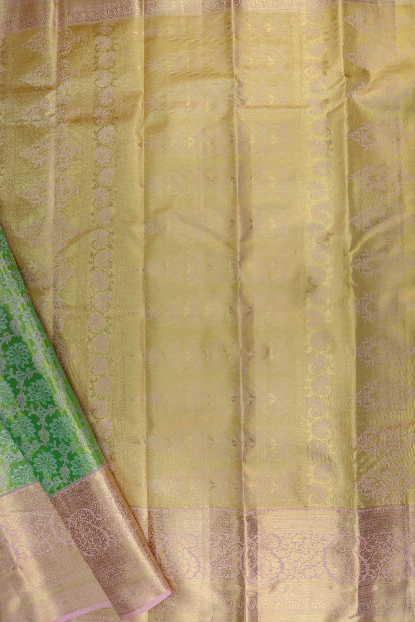 Stunning Green Kanjipuram Saree From Weavers and Best on Online