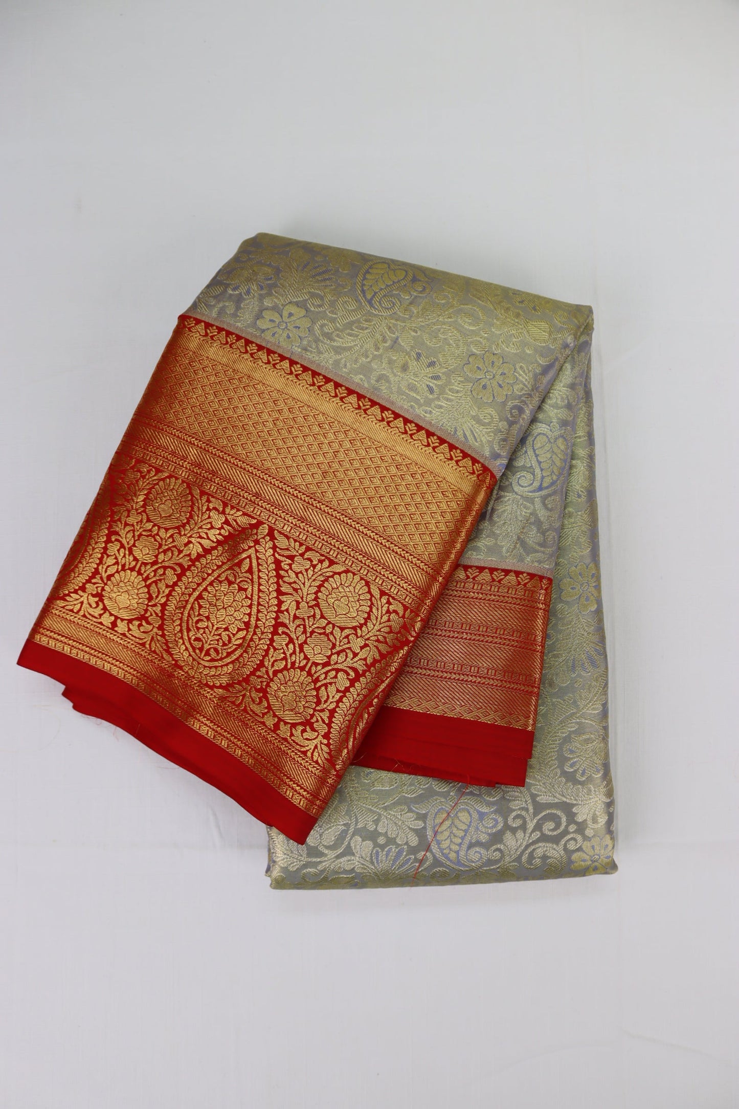 Amazing Grey Kanjipuram Saree From Weavers and Best on Online