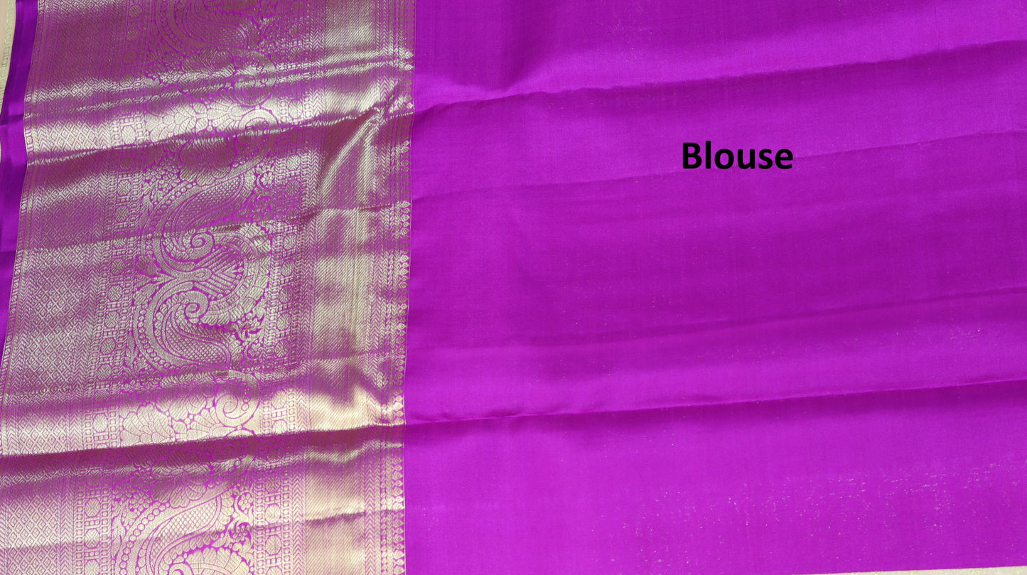 Rich Beige Kanchipuram Silk Saree From Weavers and Best on Online