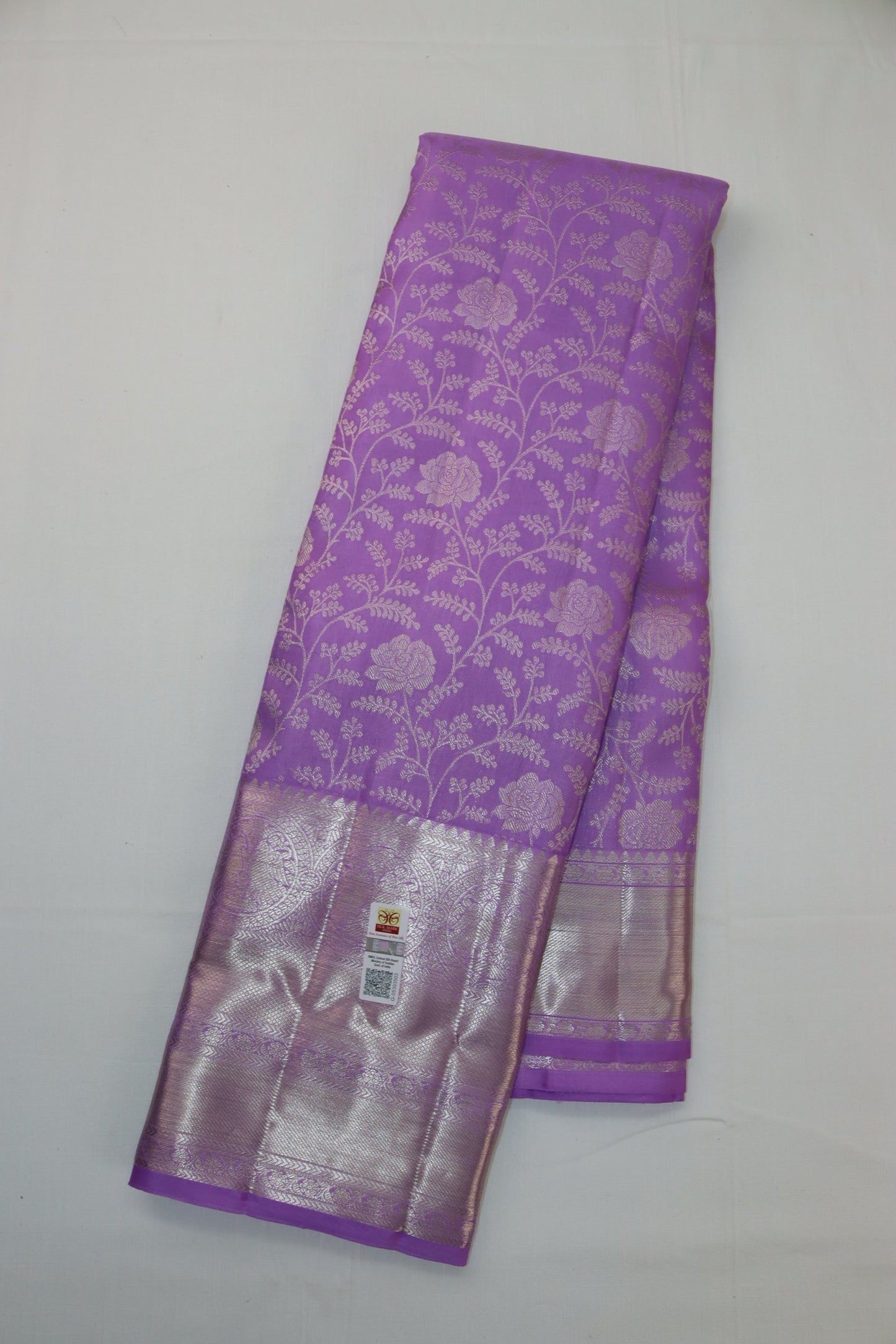 Rich Lavender Pure Kanjipuram Saree From Weavers and Best on Online