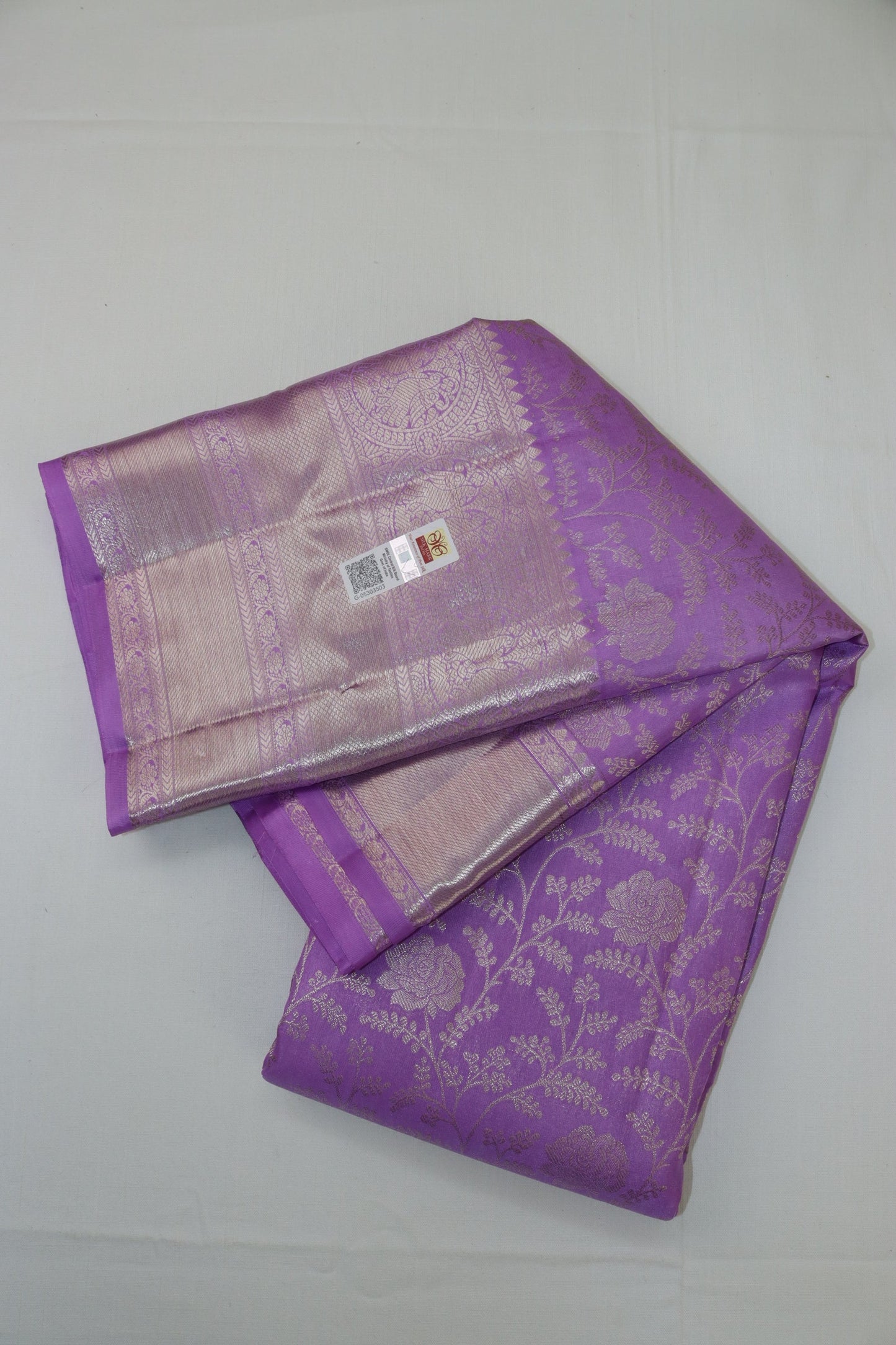 Rich Lavender Pure Kanjipuram Saree From Weavers and Best on Online