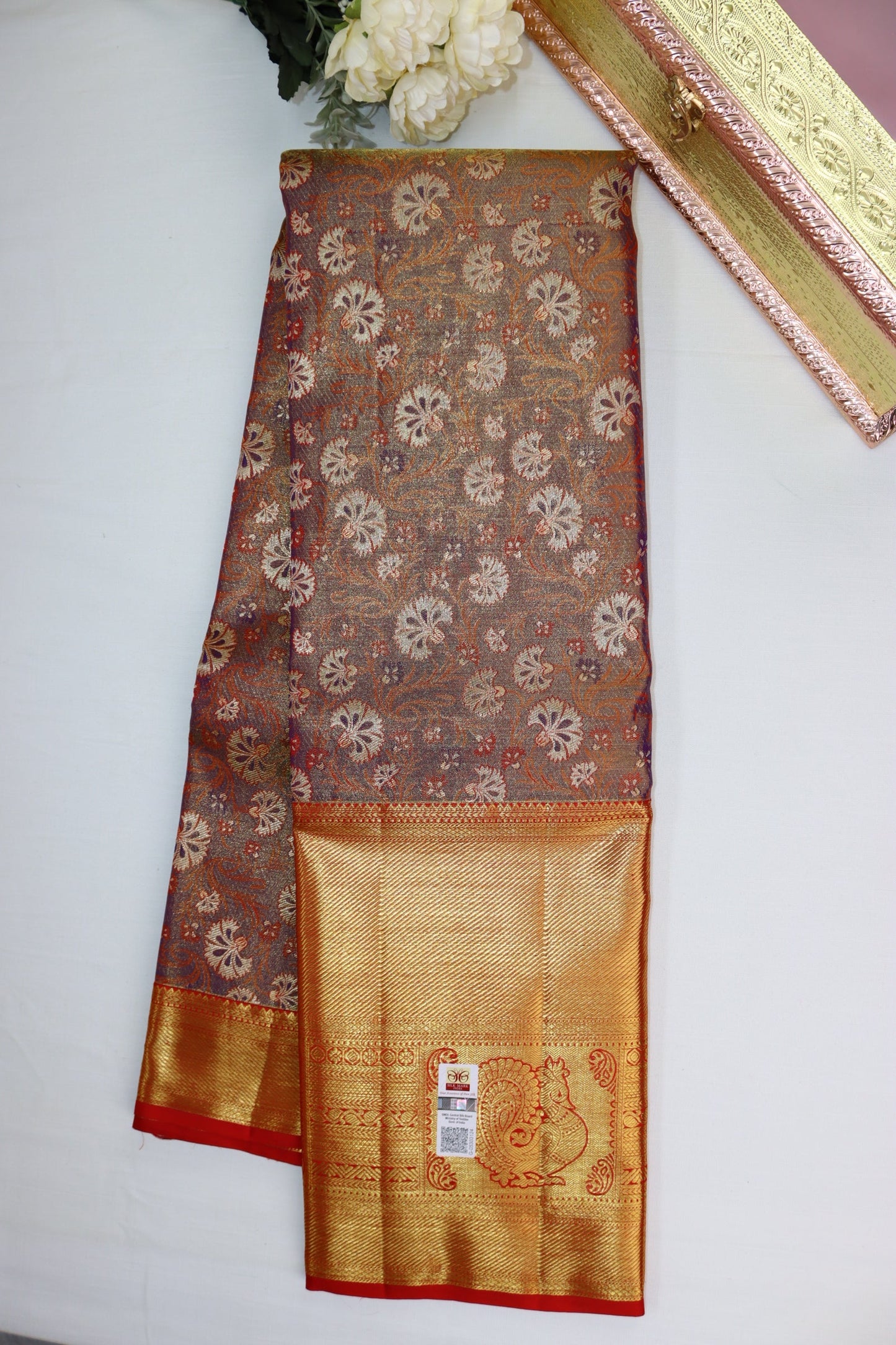 Classic Brown Pure Kanjipuram Saree From Weavers and Best on Online