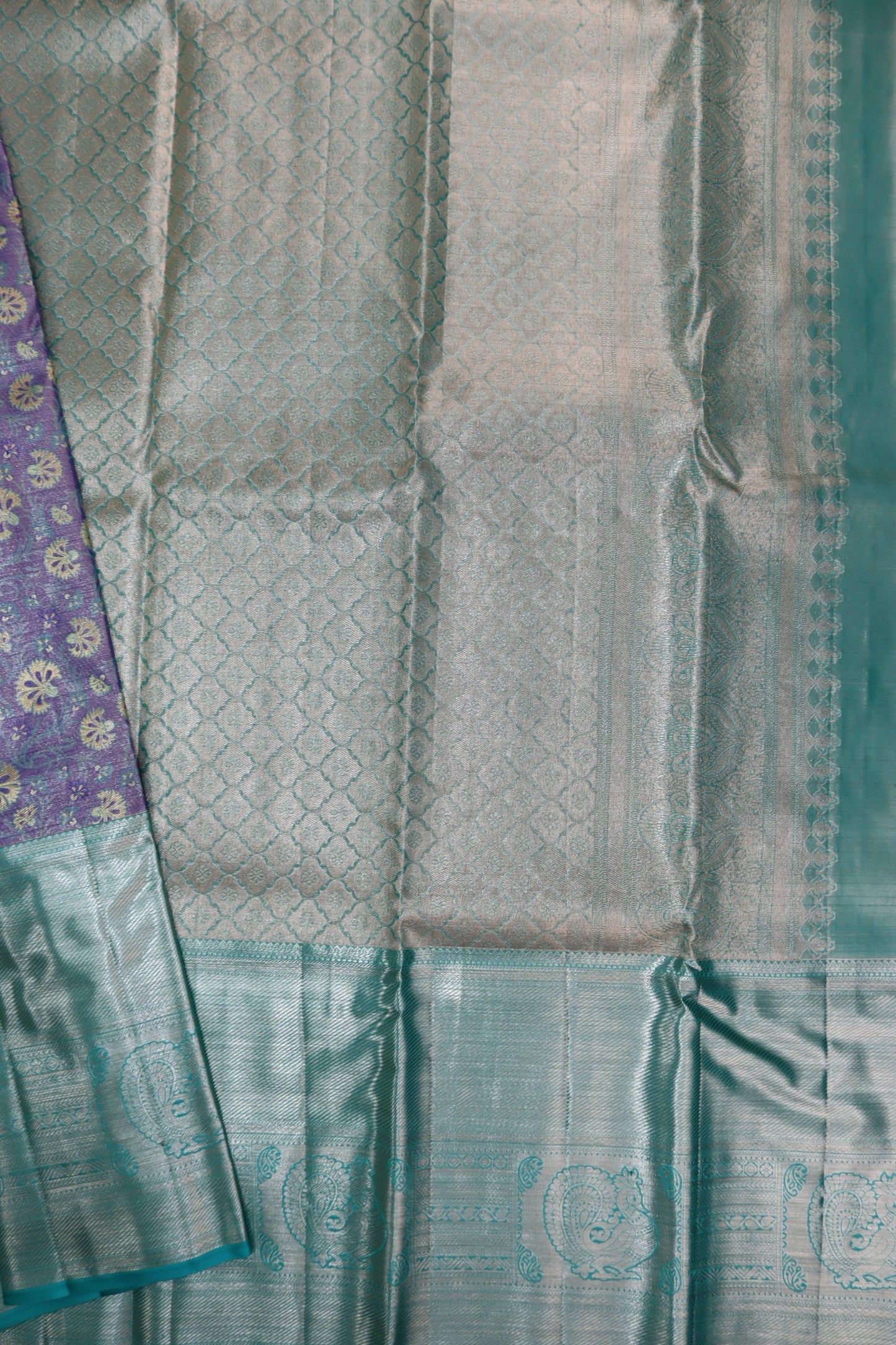 Radiant Blue Pure Kanjipuram Saree From Weavers and Best on Online
