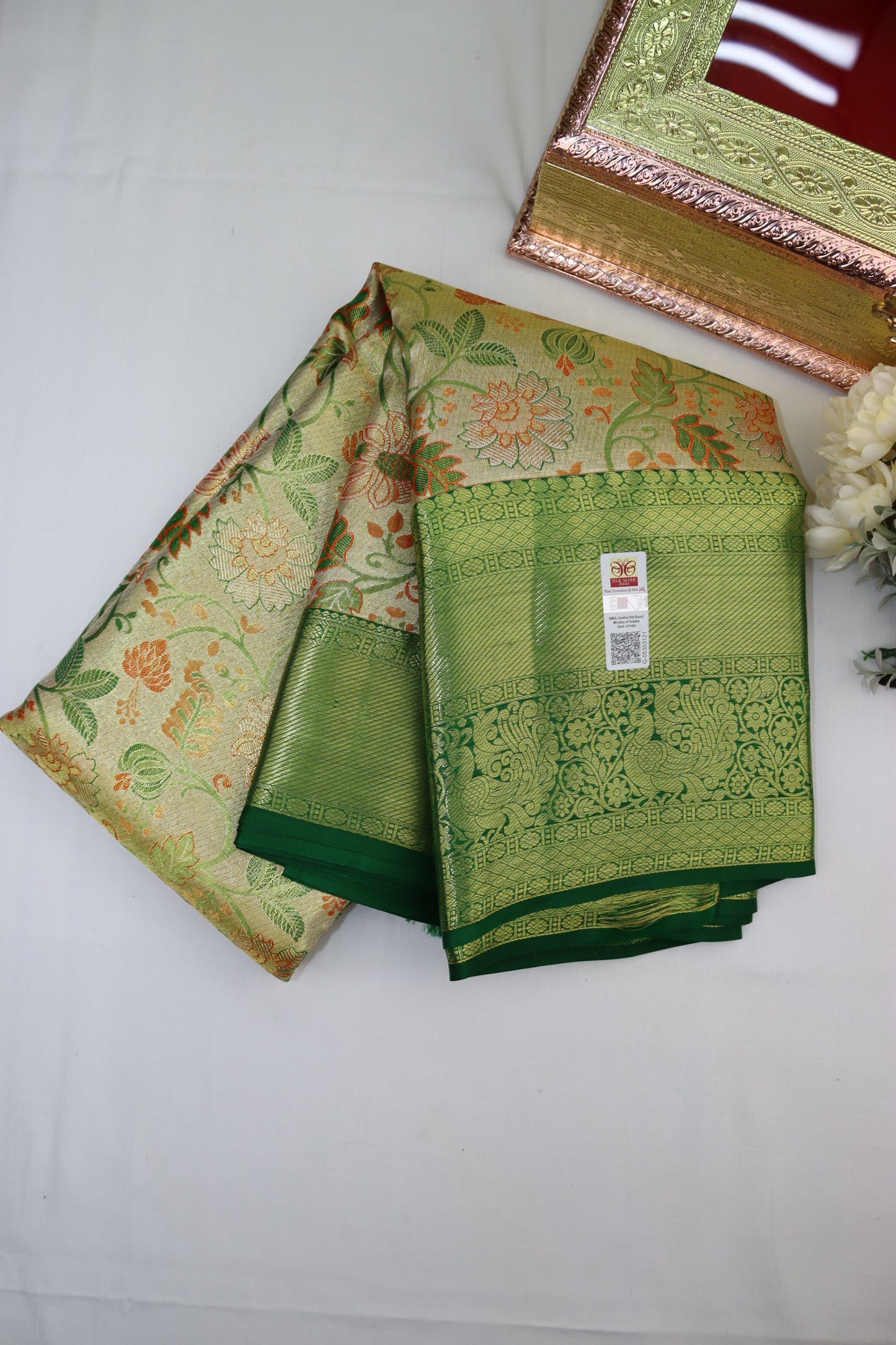 Timeless Green Pure Kanjipuram Saree From Weavers and Best on Online