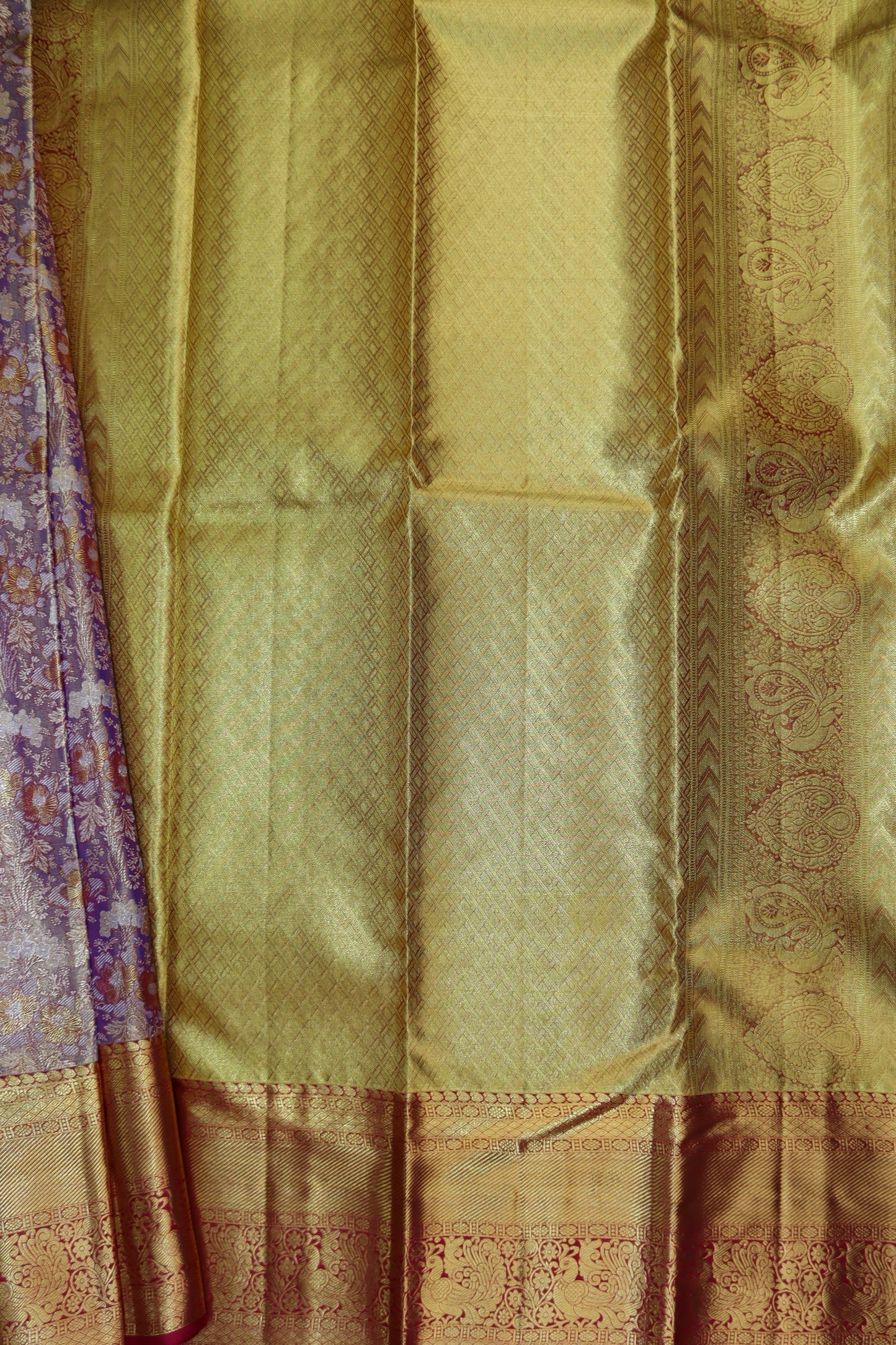 Exquisite Ash Pure Kanjipuram Saree From Weavers and Best on Online