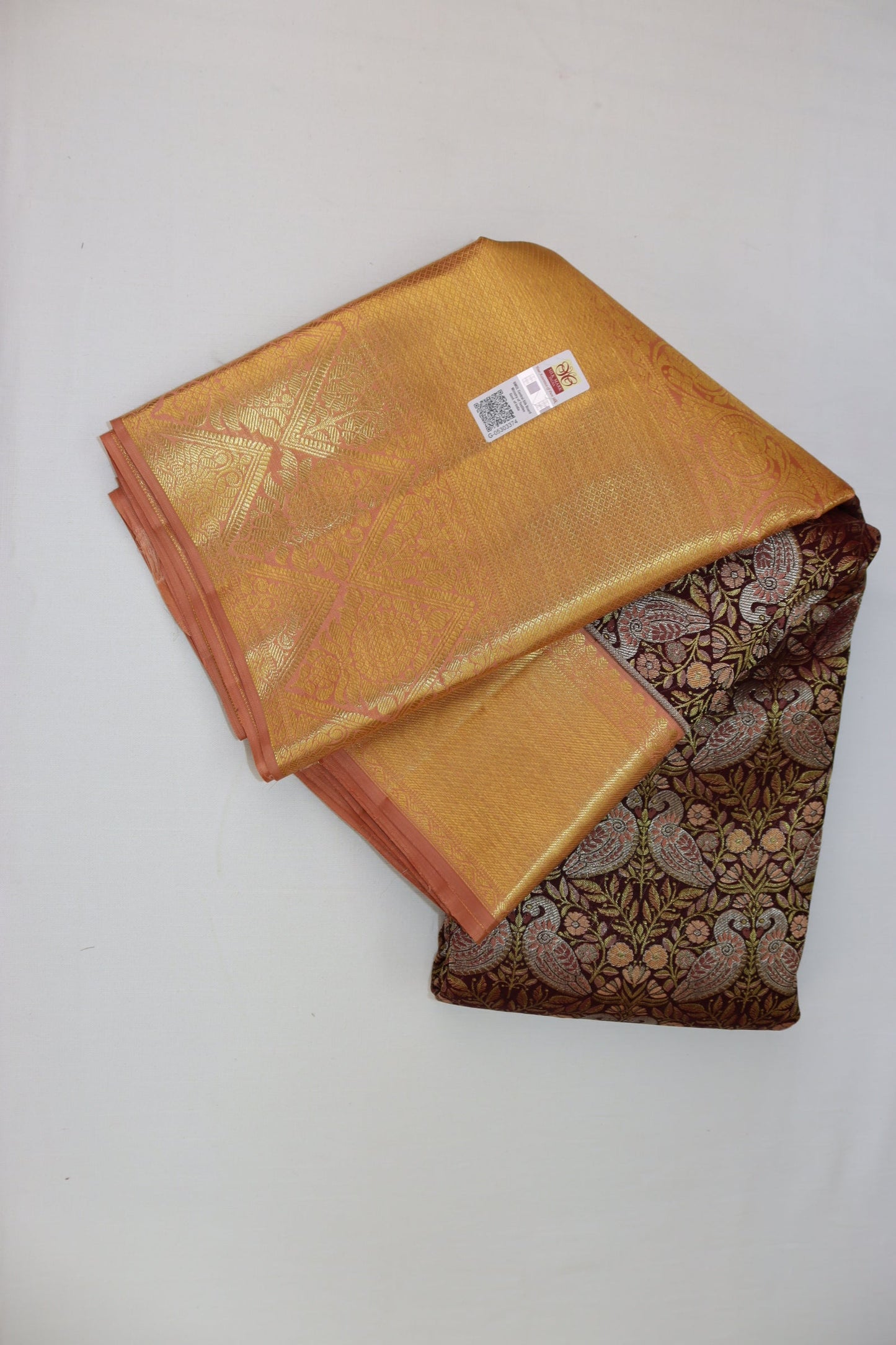 Exquisite Brown Pure Kanjipuram Saree From Weavers and Best on Online