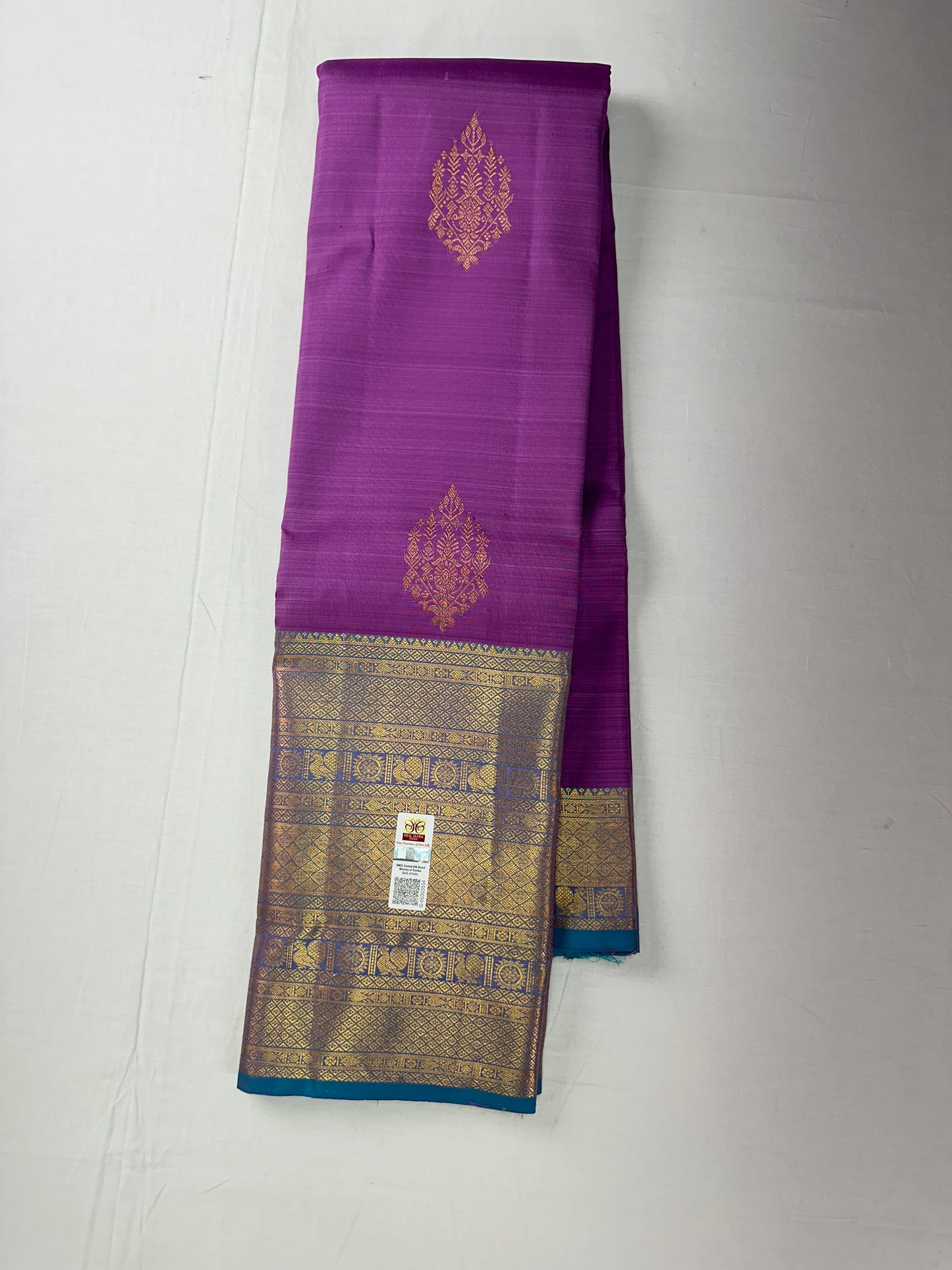 Classy Floral Violet Kanchipuram Silk Saree From Weavers and Best on Online