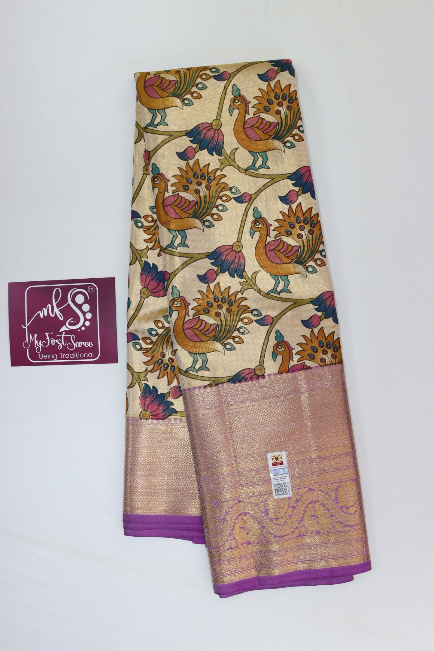 Classy Kalamkari Kanchipuram Silk Saree From Weavers and Best on Online