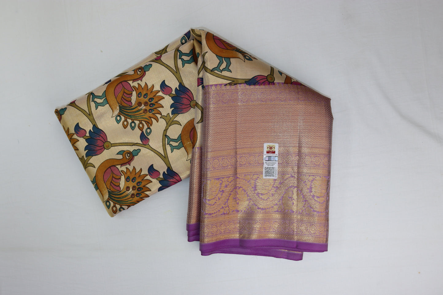 Classy Kalamkari Kanchipuram Silk Saree From Weavers and Best on Online