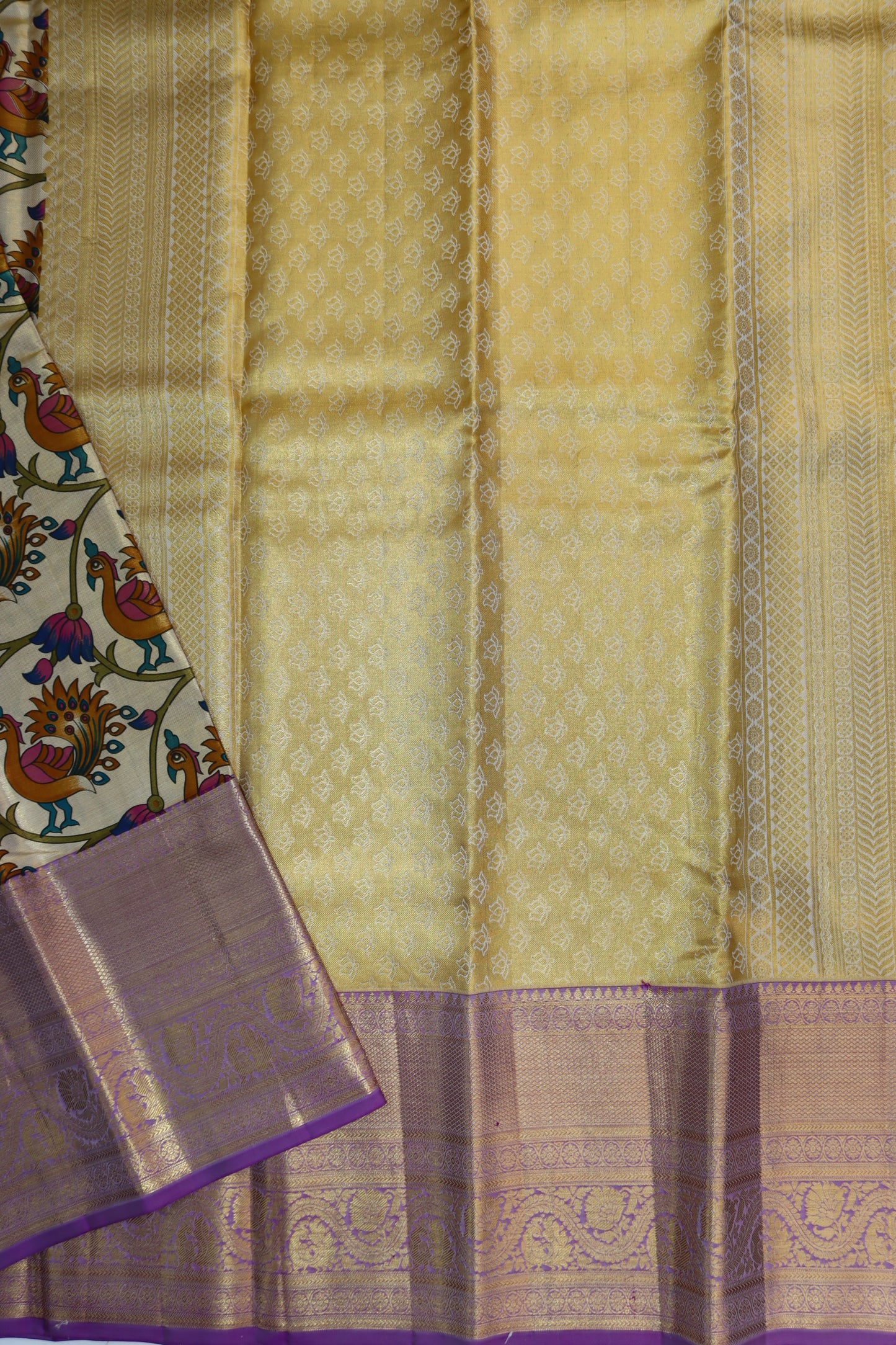 Classy Kalamkari Kanchipuram Silk Saree From Weavers and Best on Online