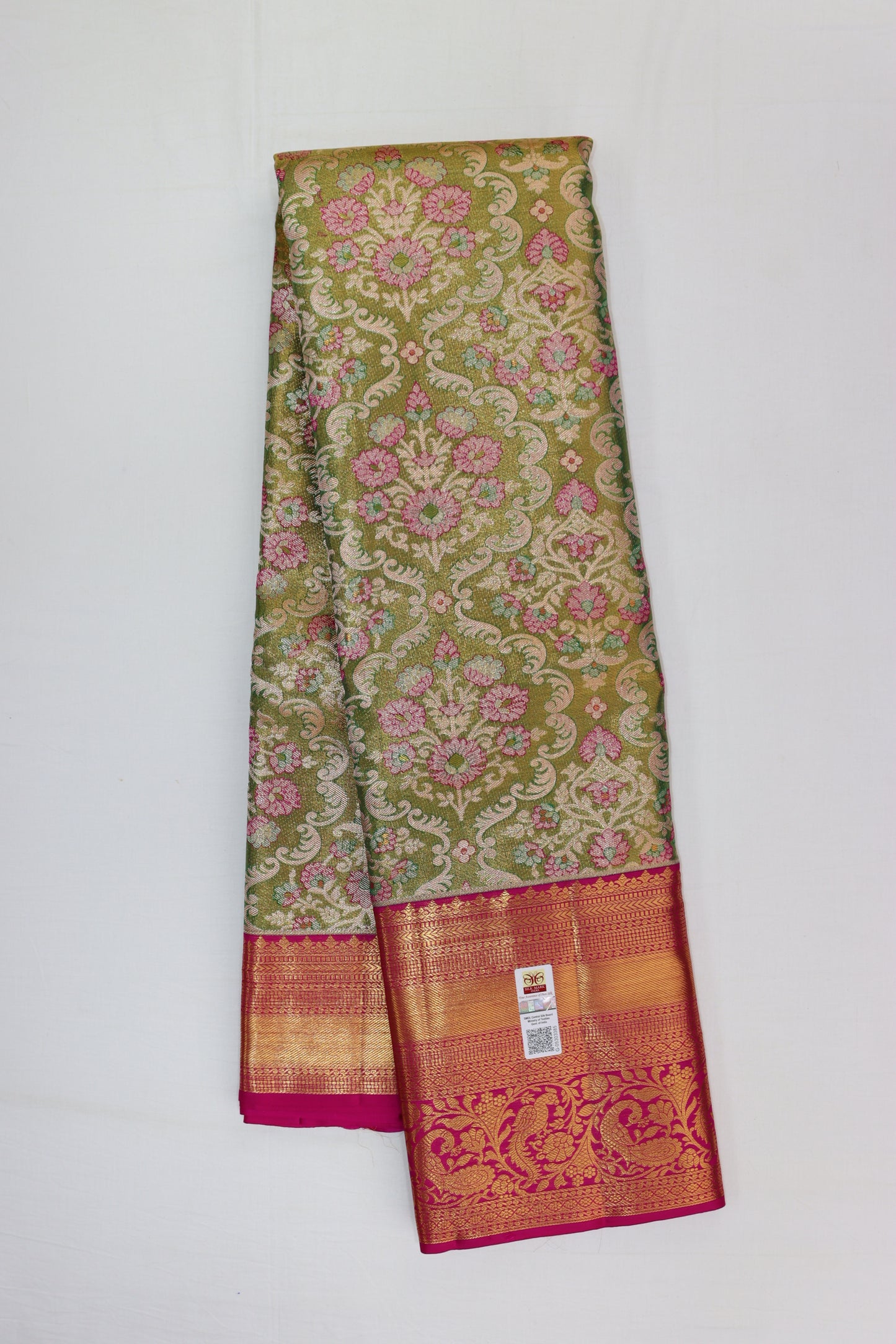 Tradtional Green Kanchipuram Silk Saree From Weavers and Best on Online