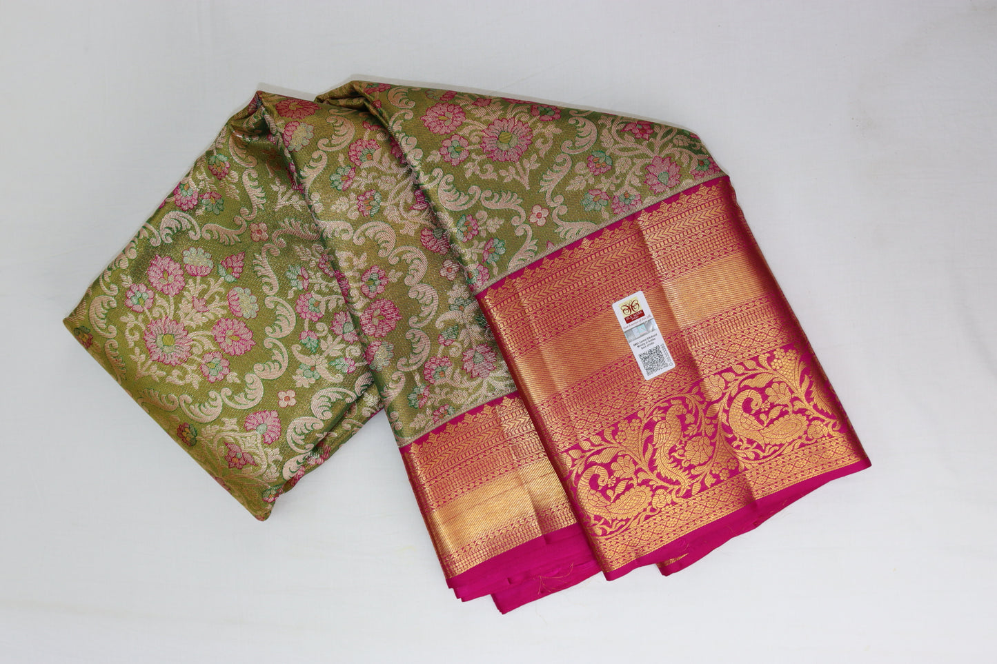 Tradtional Green Kanchipuram Silk Saree From Weavers and Best on Online