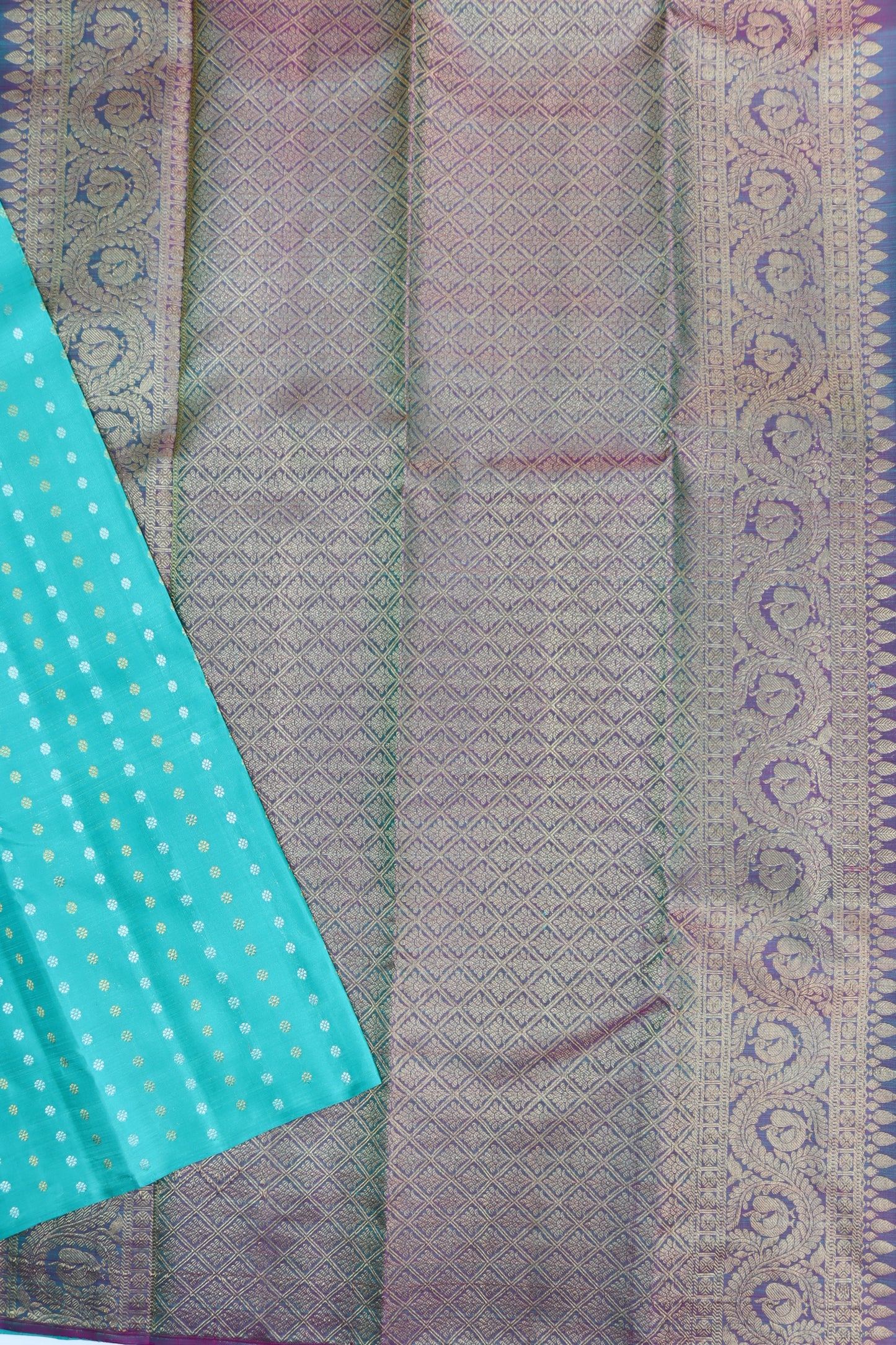 Amazing Sky Blue Kanchipuram Silk saree From Weavers and Best on Online