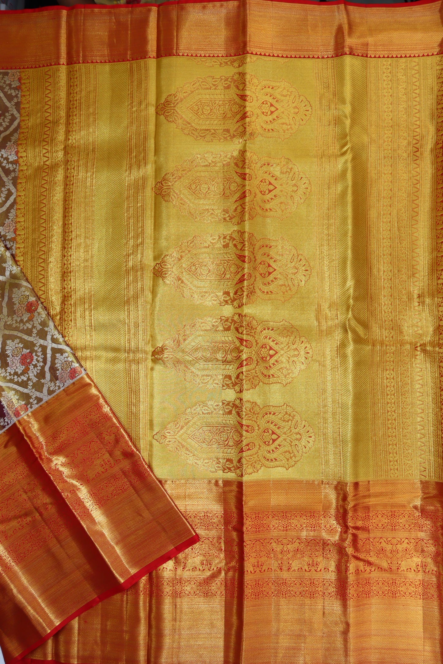 Rich Multi-color Kanchipuram Silk Saree From Weavers and Best on Online