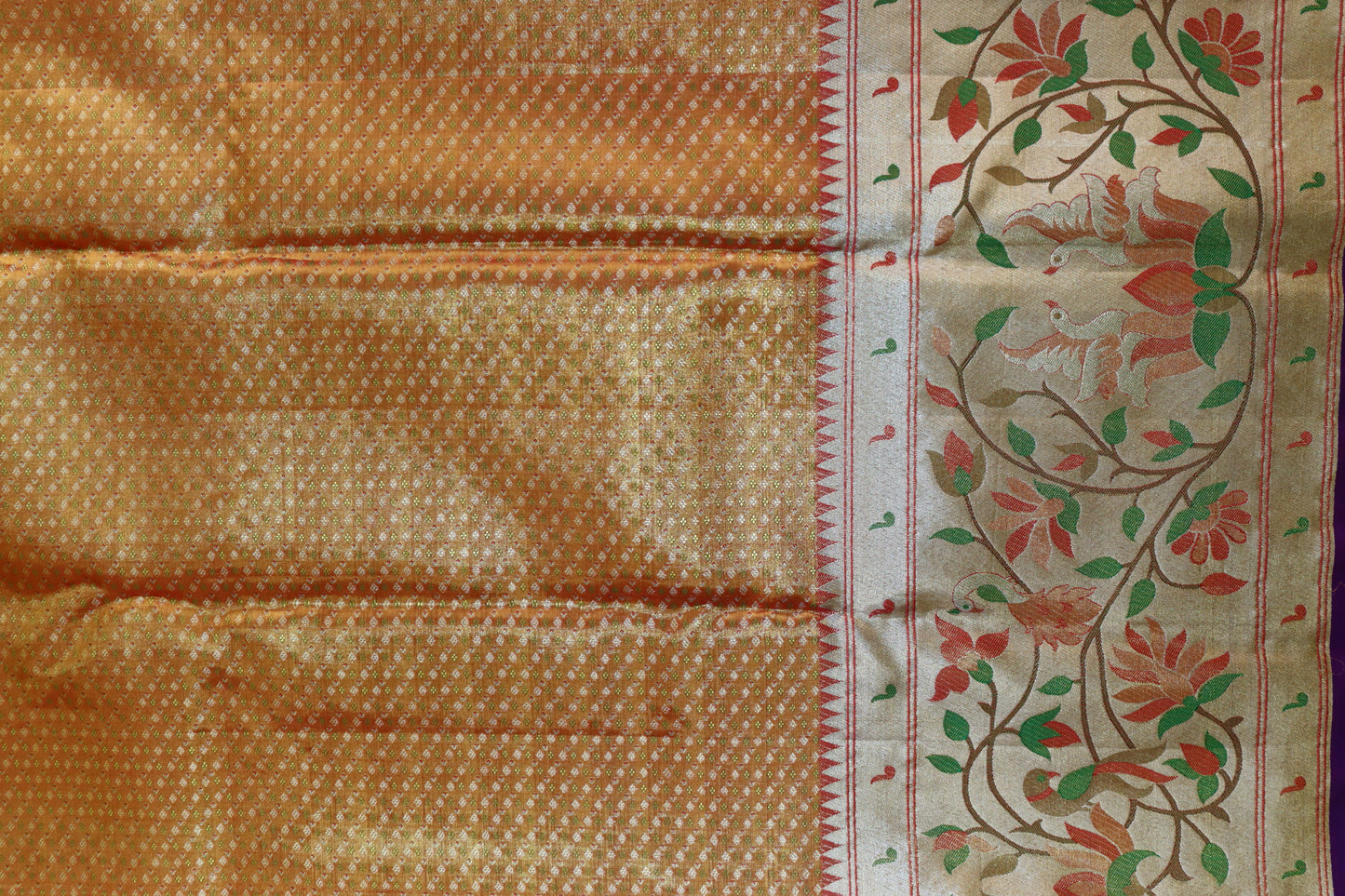 Classy Gold Kanchipuram Silk saree From Weavers and Best on Online