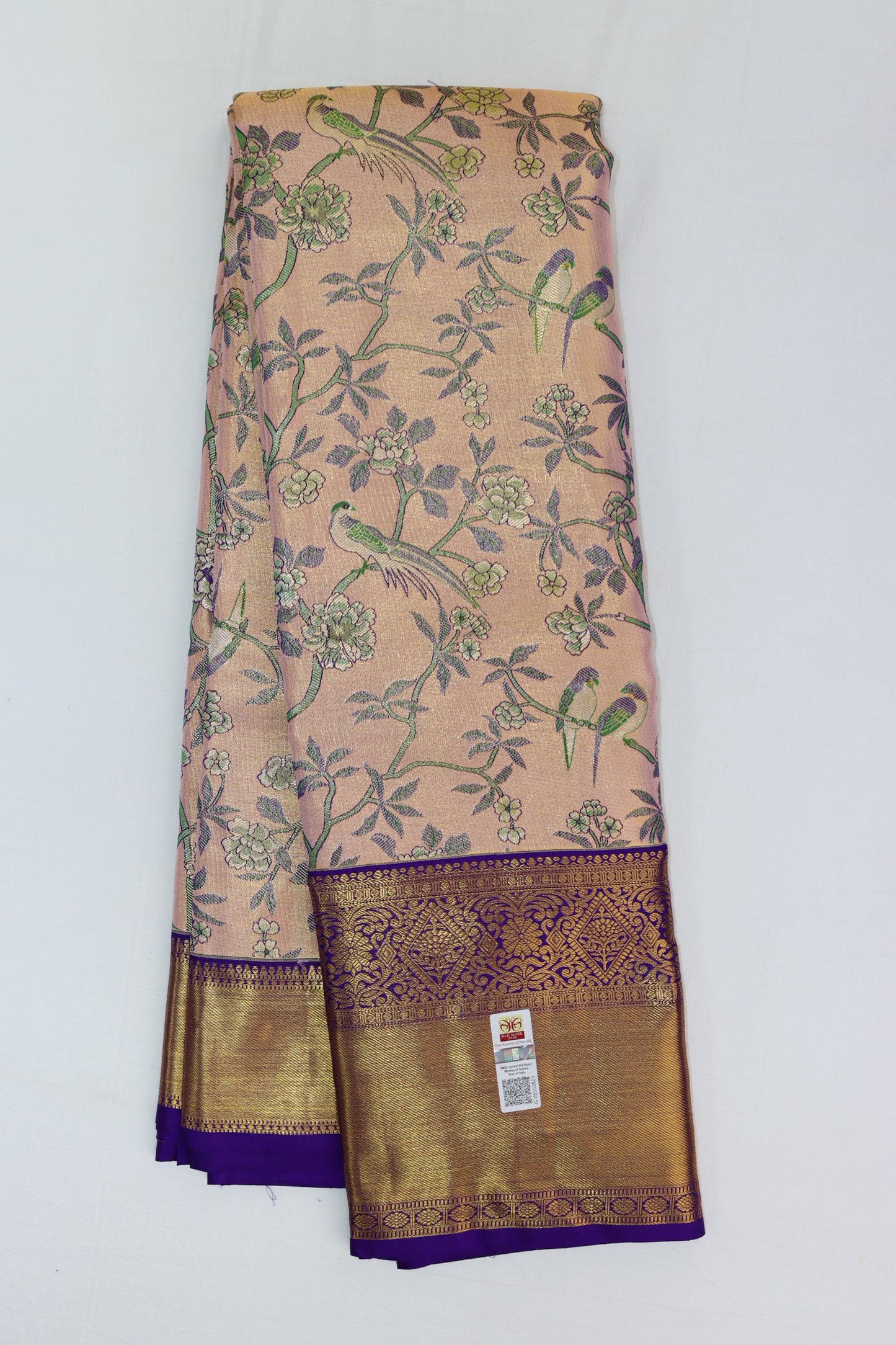 Rich Cream Kachipuram Silk saree From Weavers and Best on Online