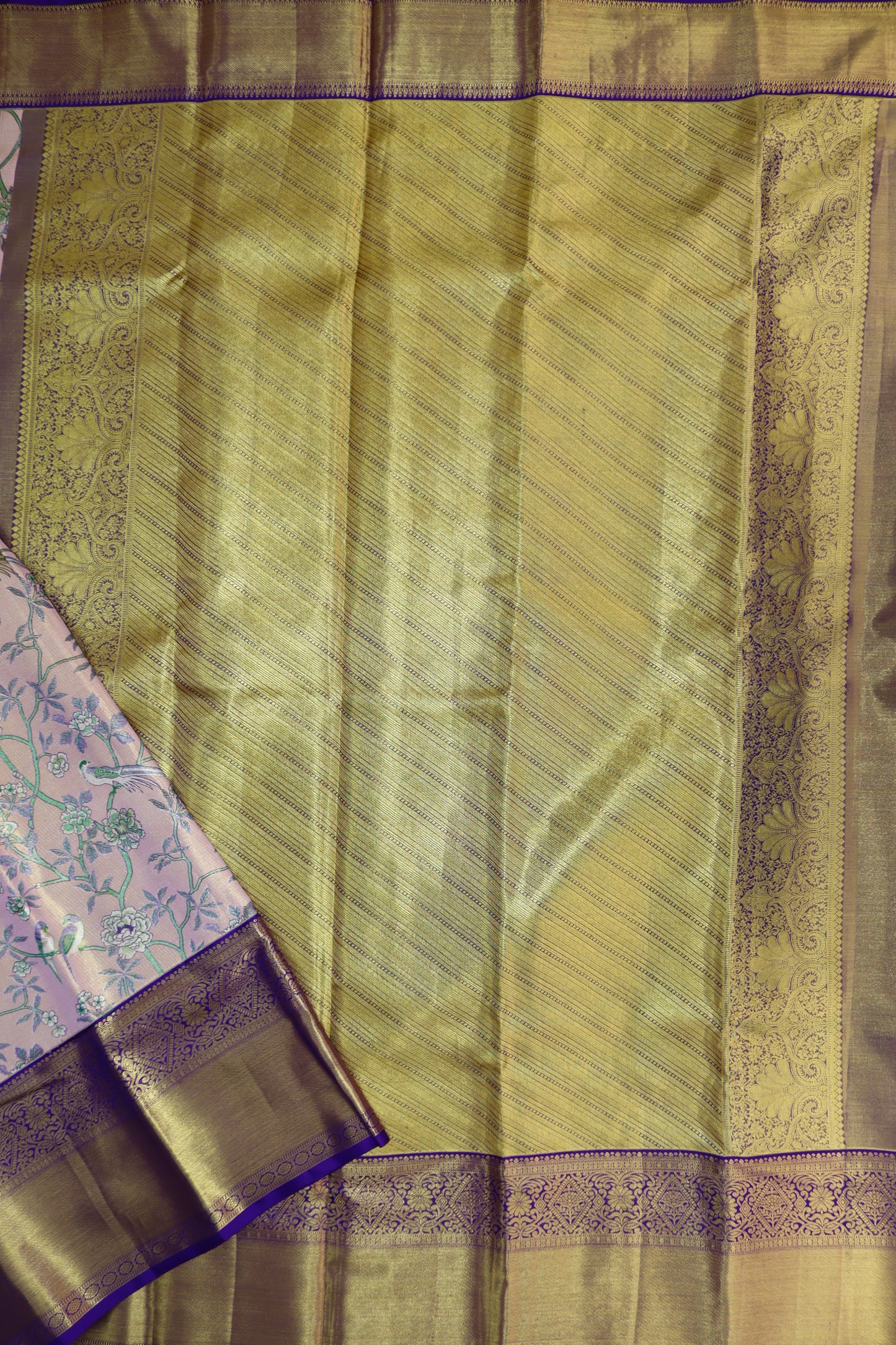 Rich Cream Kachipuram Silk saree From Weavers and Best on Online
