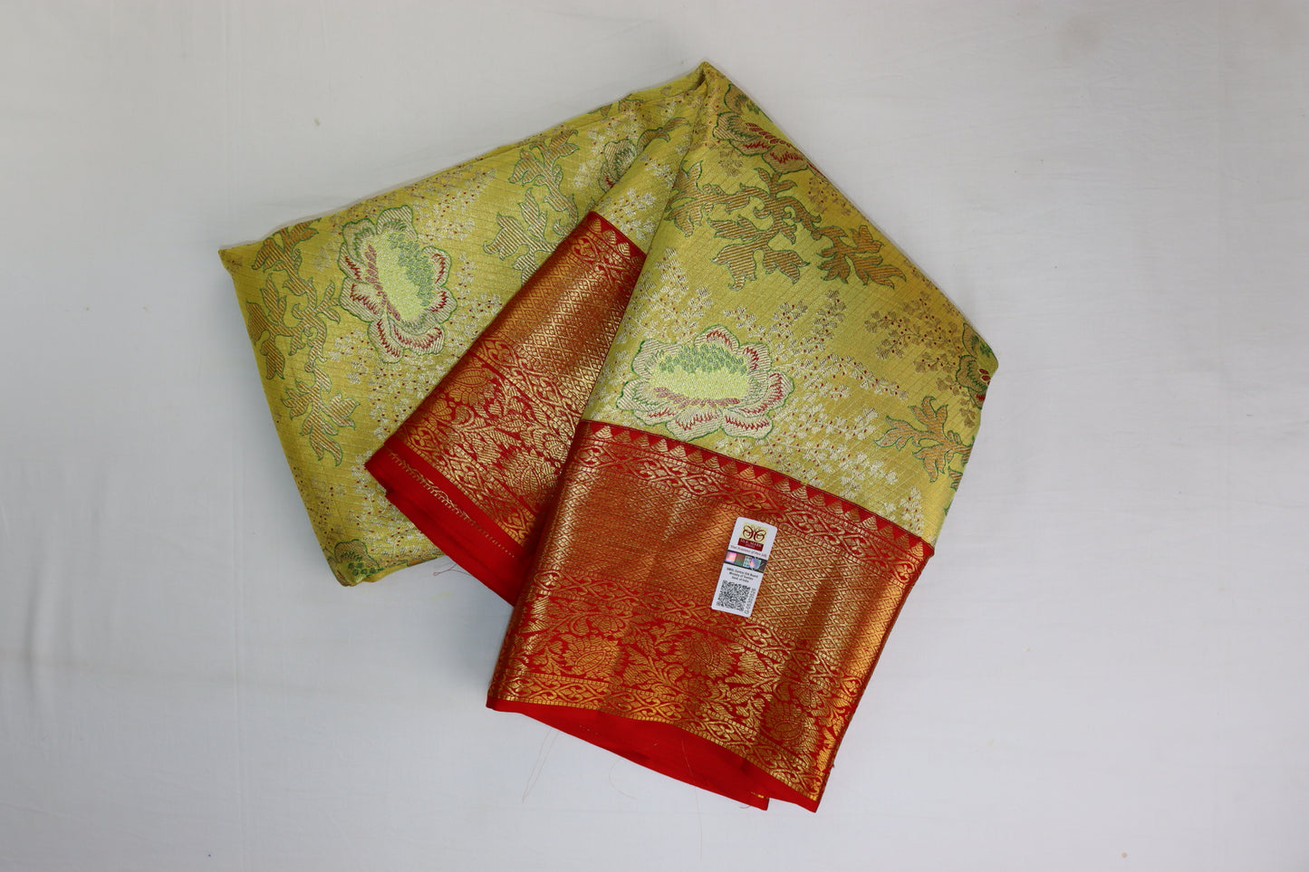 Exotic Yellow Kachipuram Silk saree From Weavers and Best on Online