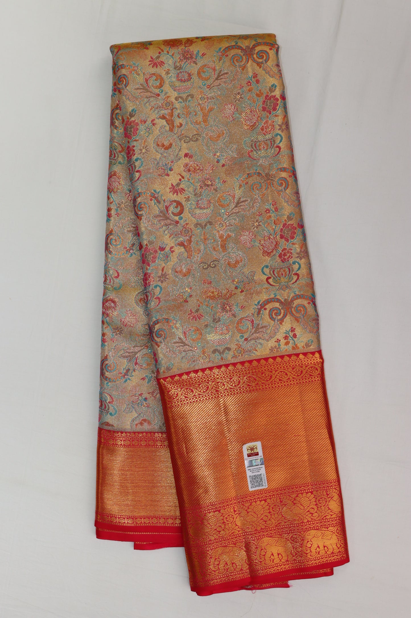 Amazing Multi-color Kanchipuram Silk saree From Weavers and Best on Online