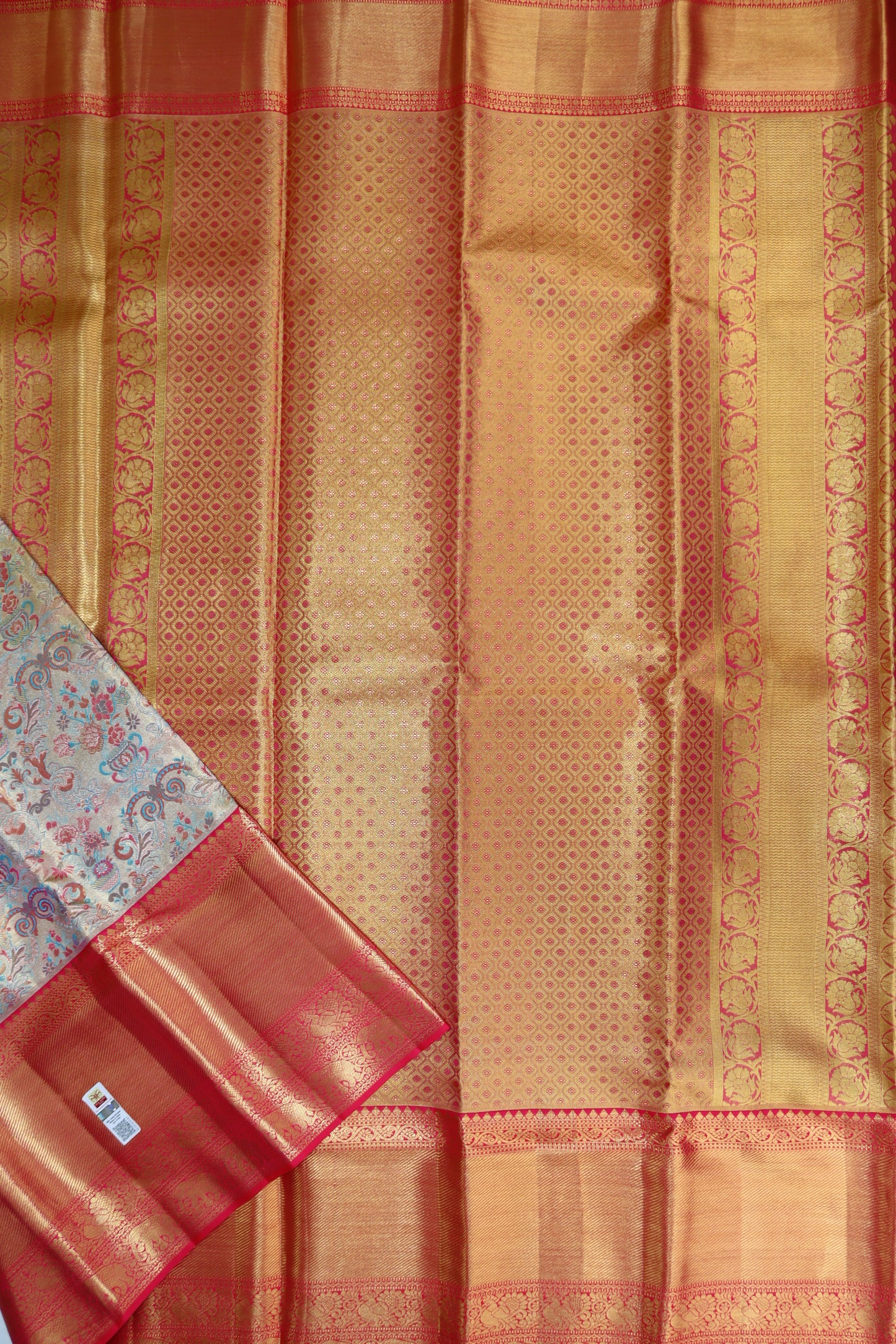 Amazing Multi-color Kanchipuram Silk saree From Weavers and Best on Online