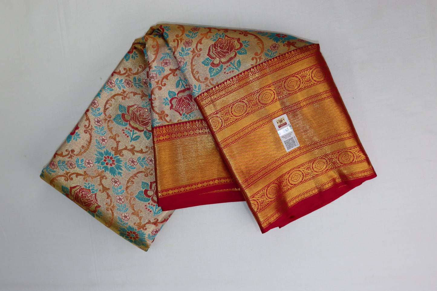 Beautiful Multi-color Kanchipuram Silk Saree From Weavers and Best on Online