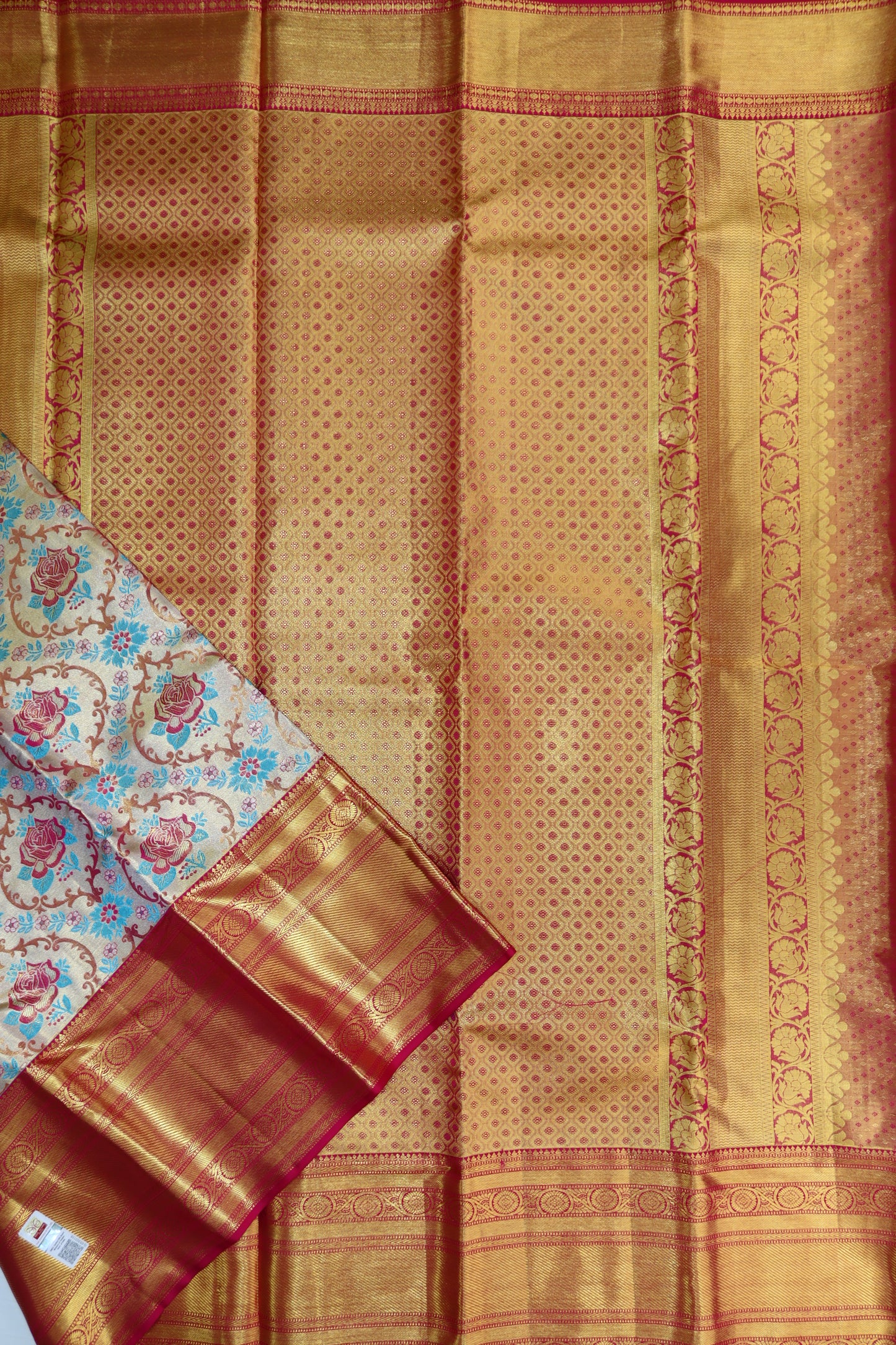 Beautiful Multi-color Kanchipuram Silk Saree From Weavers and Best on Online