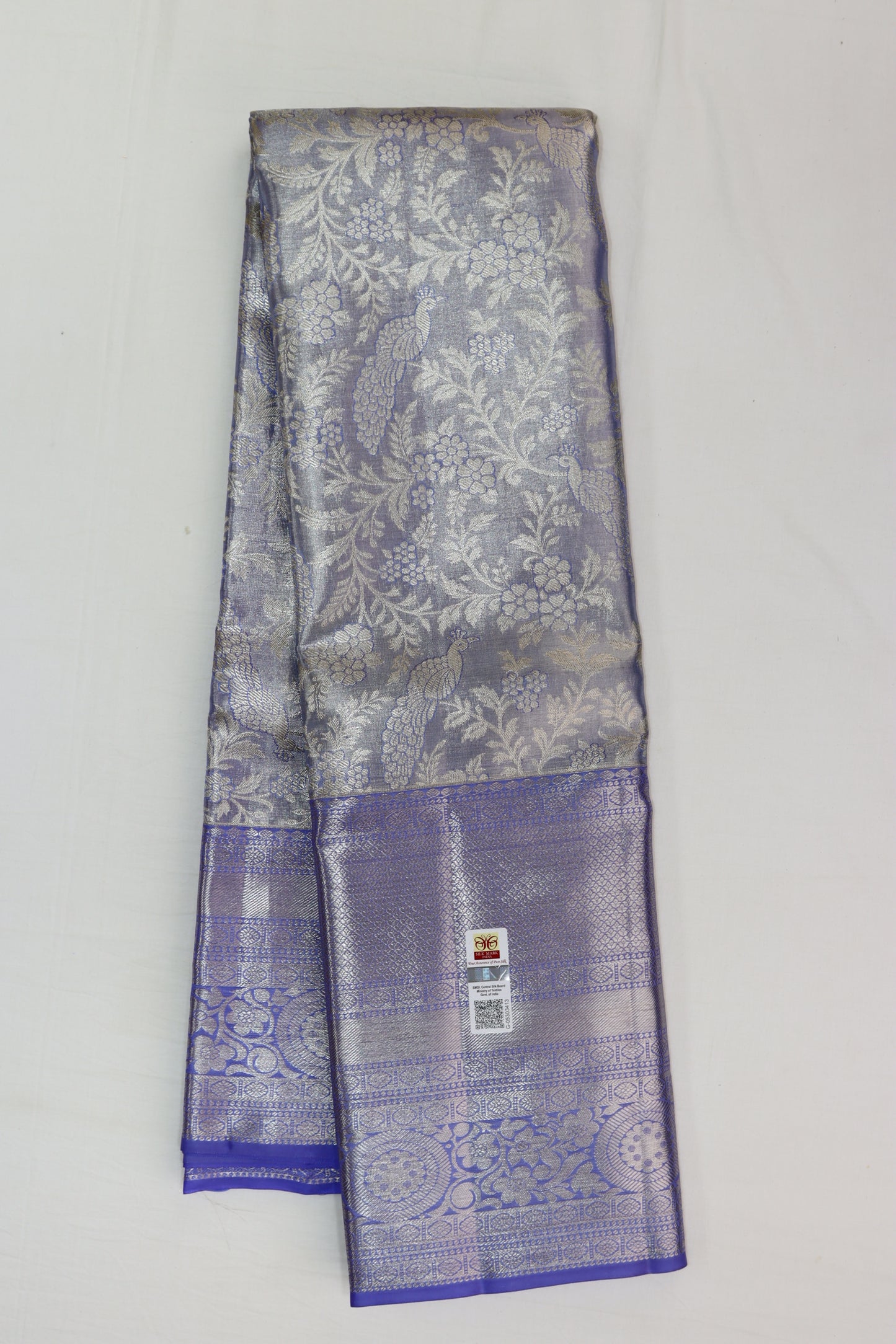 Rich Pastel Blue Kanchipuram Silk Saree From Weavers and Best on Online