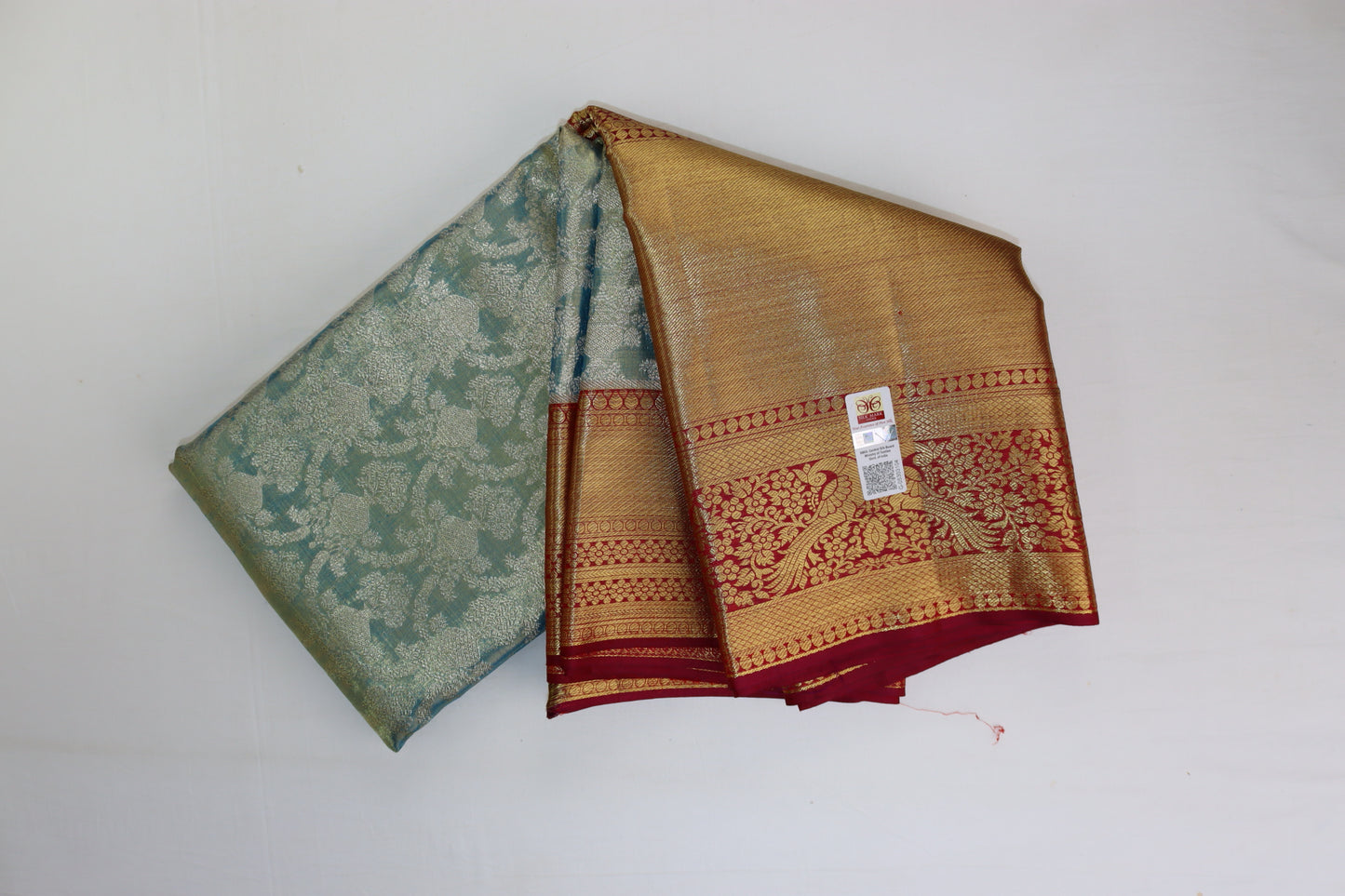 Gorgeous Light Blue Kanchipuram Silk Saree From Weavers and Best on Online