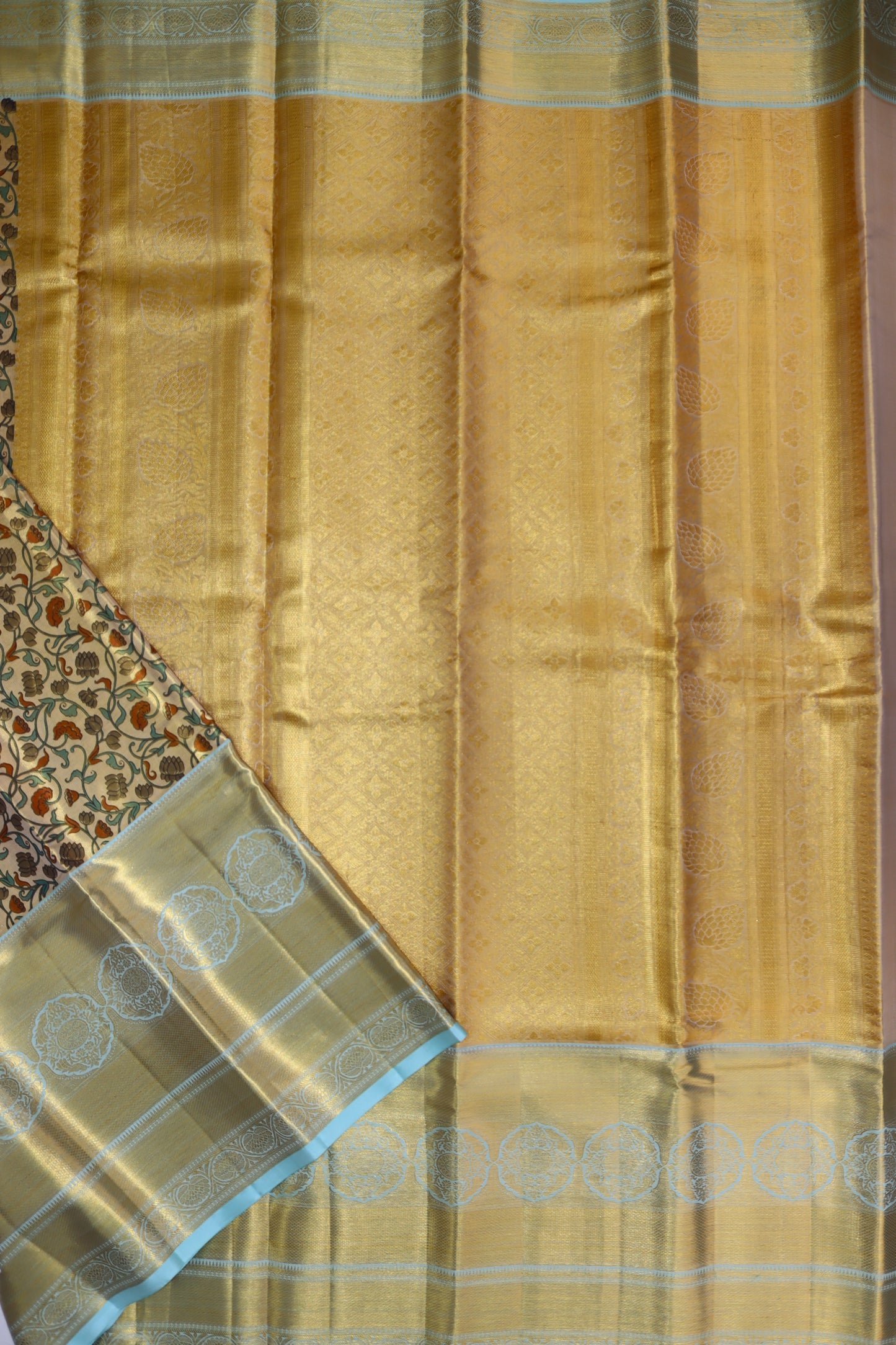 Vibrant Kalamkari Kanchipuram Silk Saree From Weavers and Best on Online