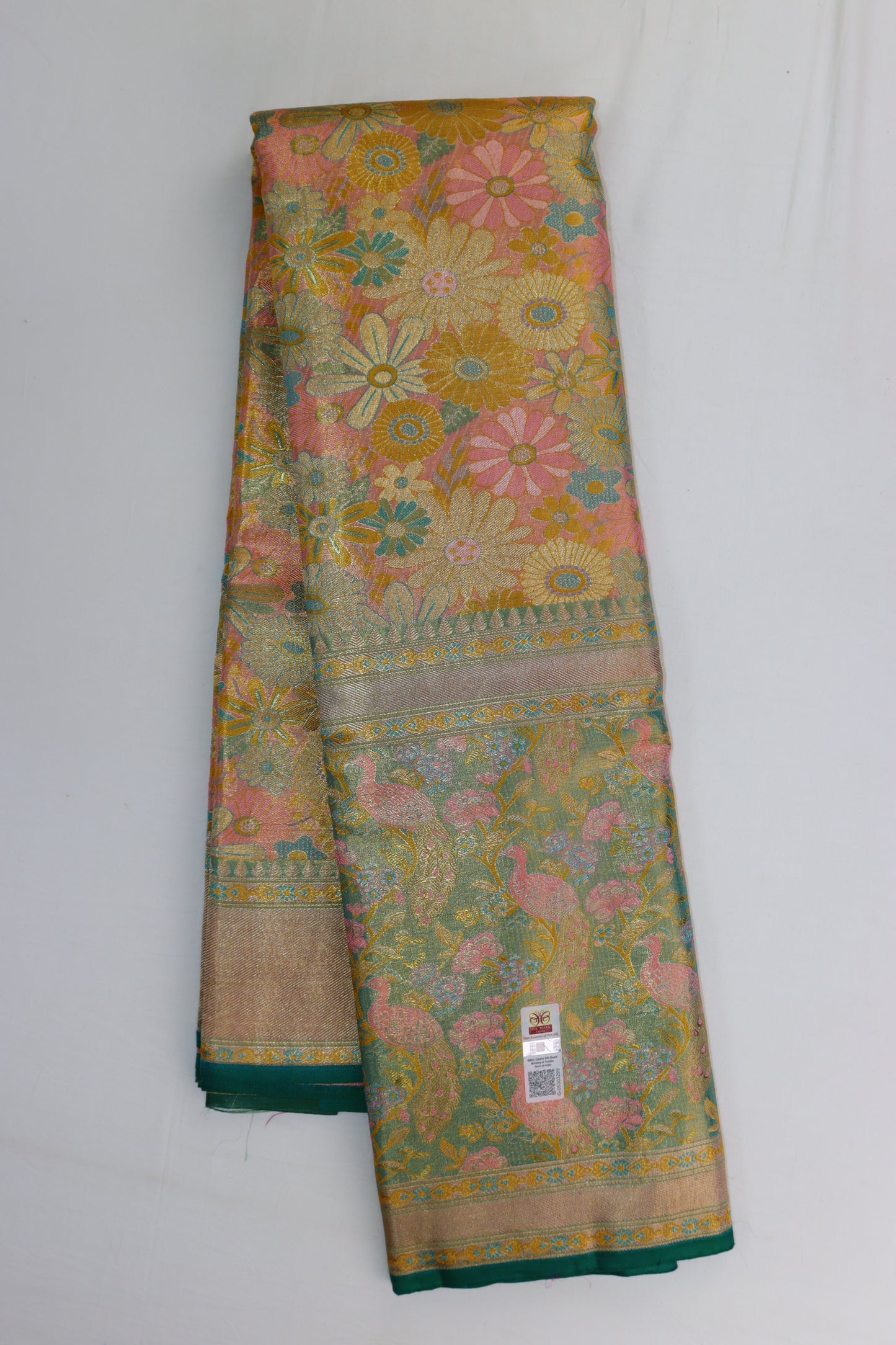 Amazing Multi-color Kanchipuram Silk saree From Weavers and Best on Online