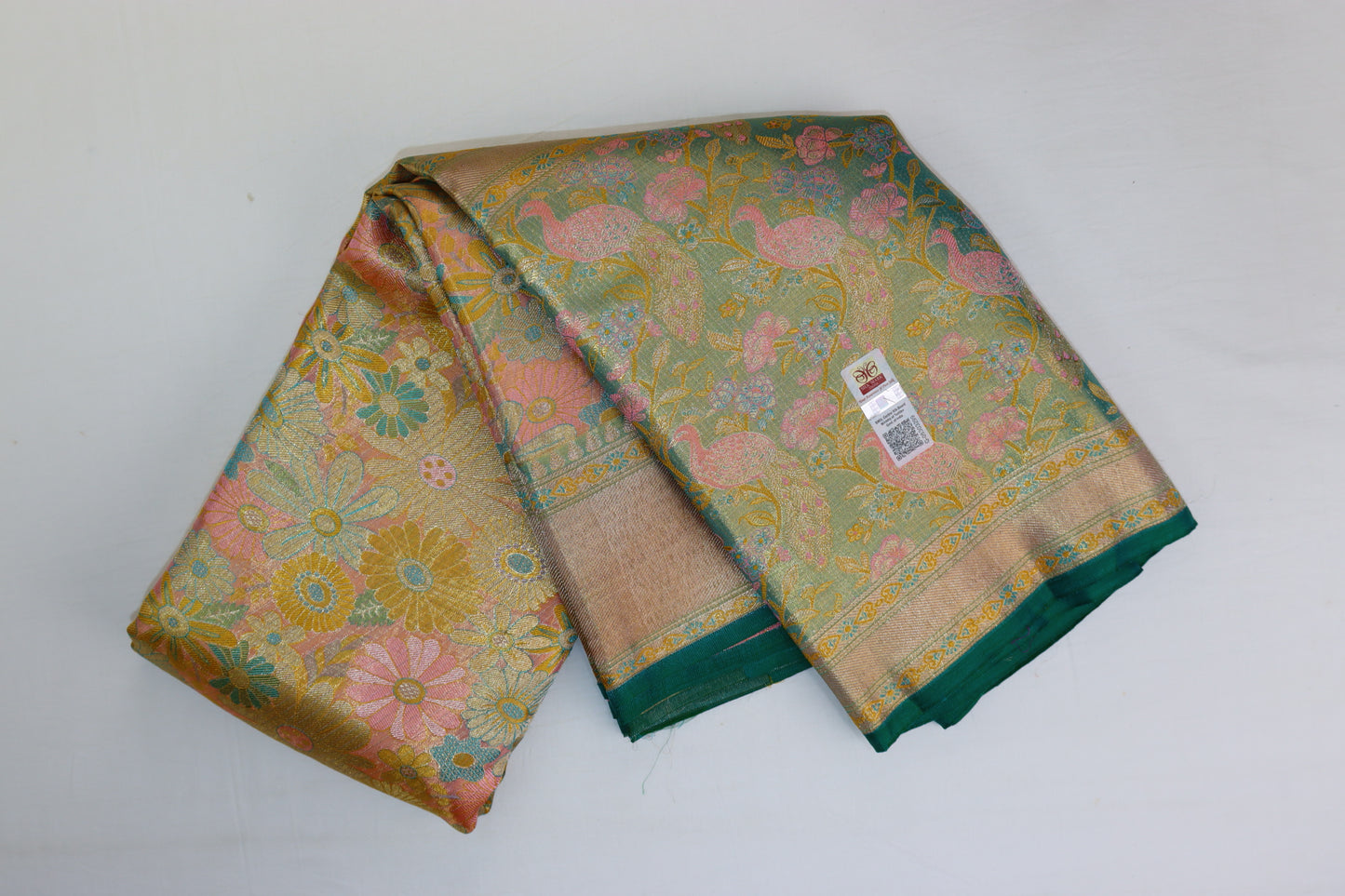 Amazing Multi-color Kanchipuram Silk saree From Weavers and Best on Online