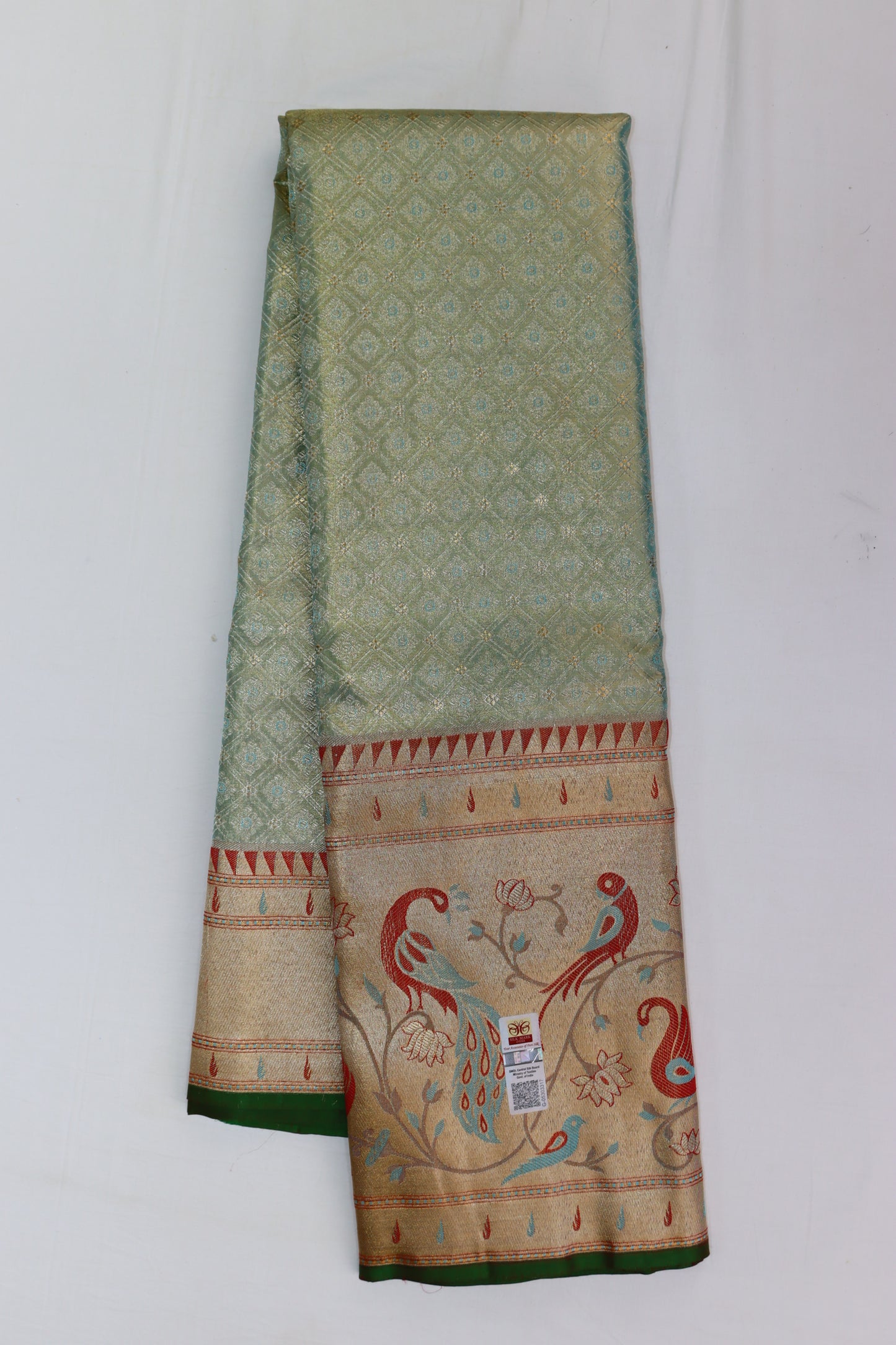 Graceful Sky Blue Kanchipuram Silk saree From Weavers and Best on Online