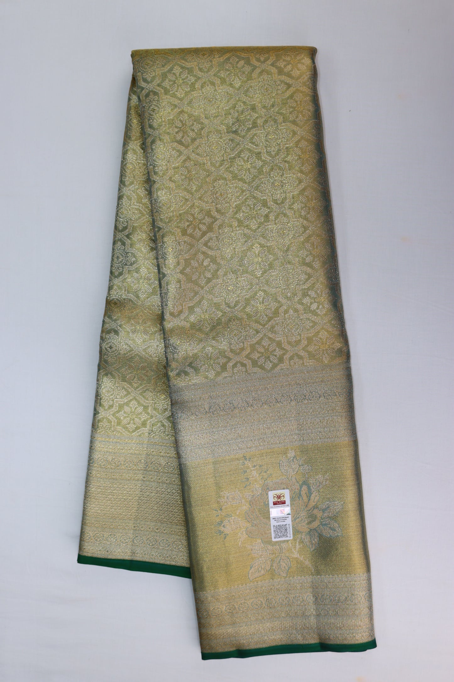 Rich Pastel Green Kanchipuram Silk Saree From Weavers and Best on Online
