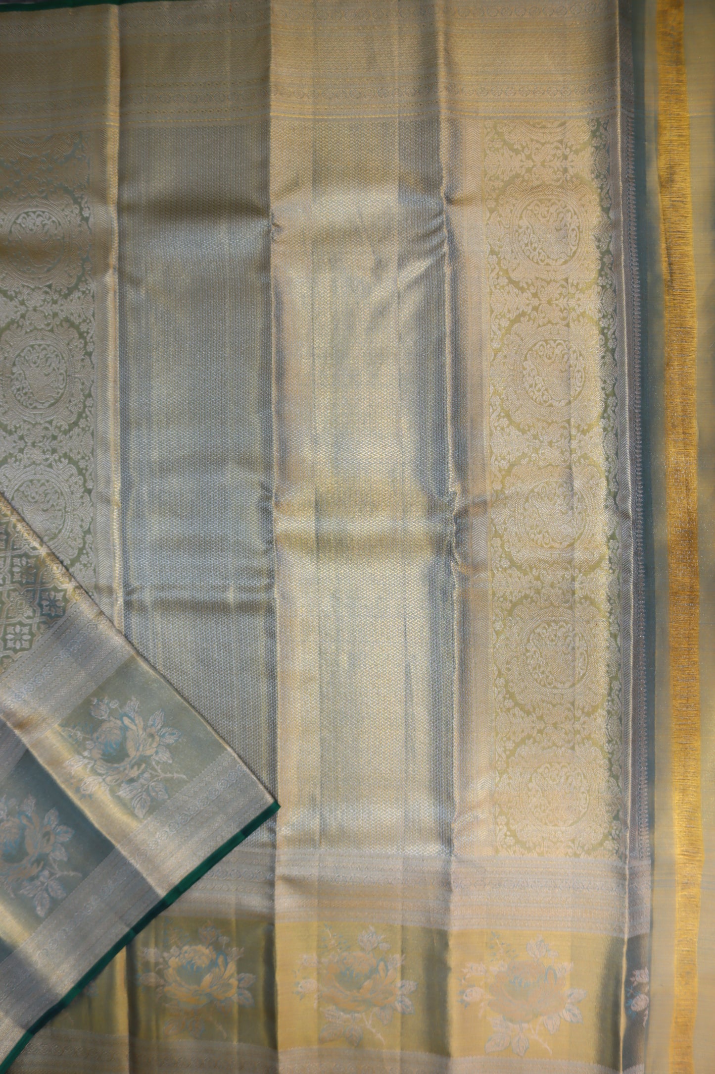Rich Pastel Green Kanchipuram Silk Saree From Weavers and Best on Online