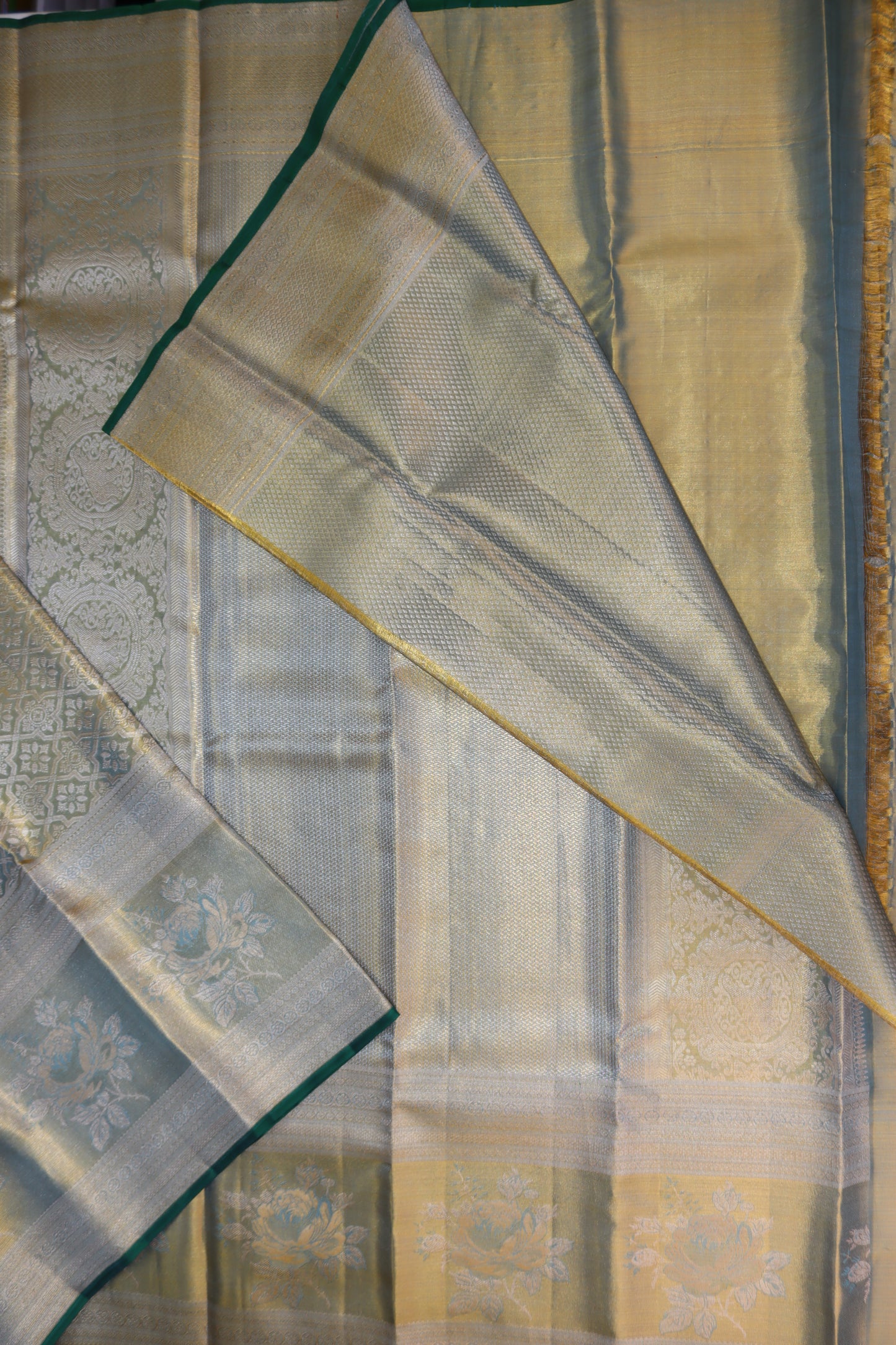 Rich Pastel Green Kanchipuram Silk Saree From Weavers and Best on Online