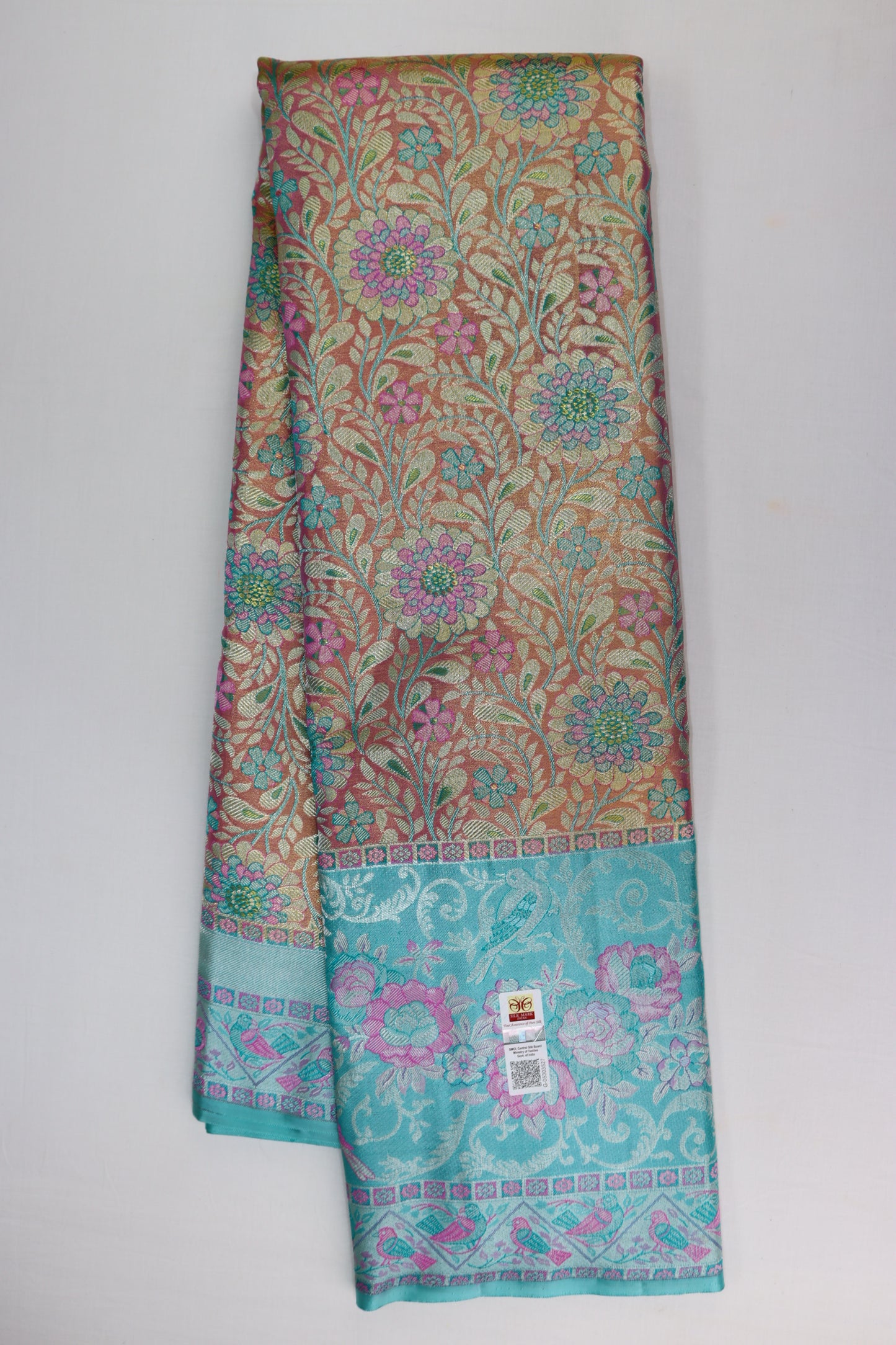 Traditional Multi-color Kachipuram Silk saree From Weavers and Best on Online