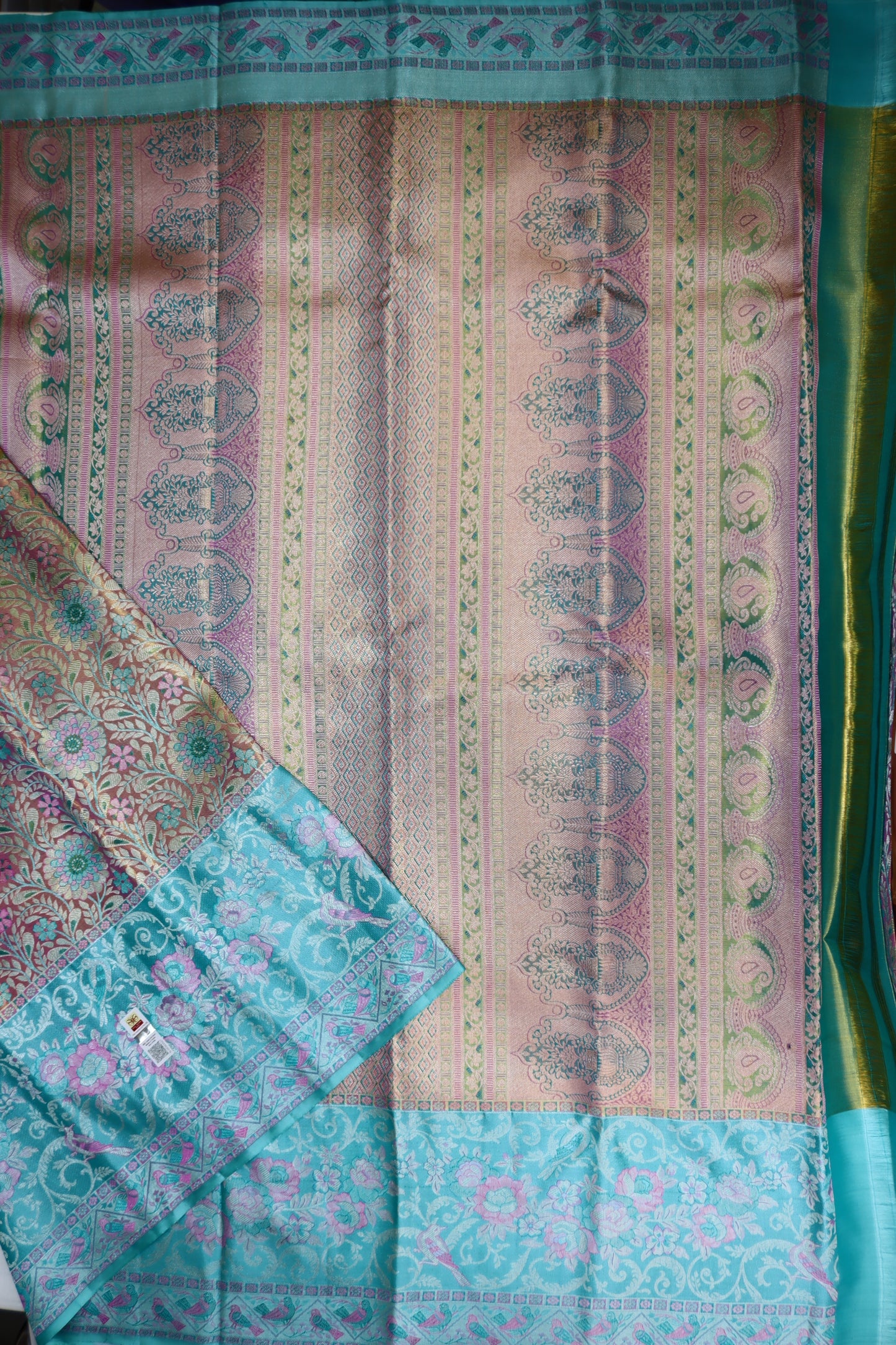 Traditional Multi-color Kachipuram Silk saree From Weavers and Best on Online
