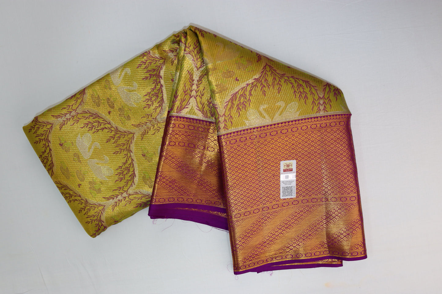 Classy Olive Green Kanchipuram Silk Saree From Weavers and Best on Online