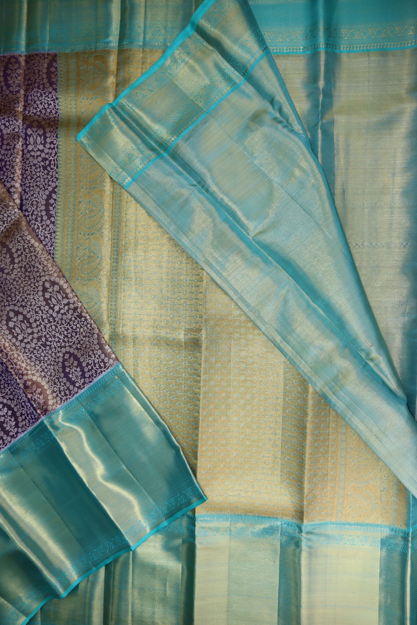 Exotic Dark Kanchipuram Silk Saree From Weavers and Best on Online