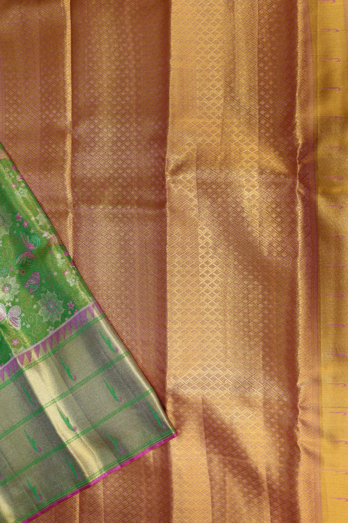 Classy Green Kanchipuram Silk Saree From Weavers and Best on Online