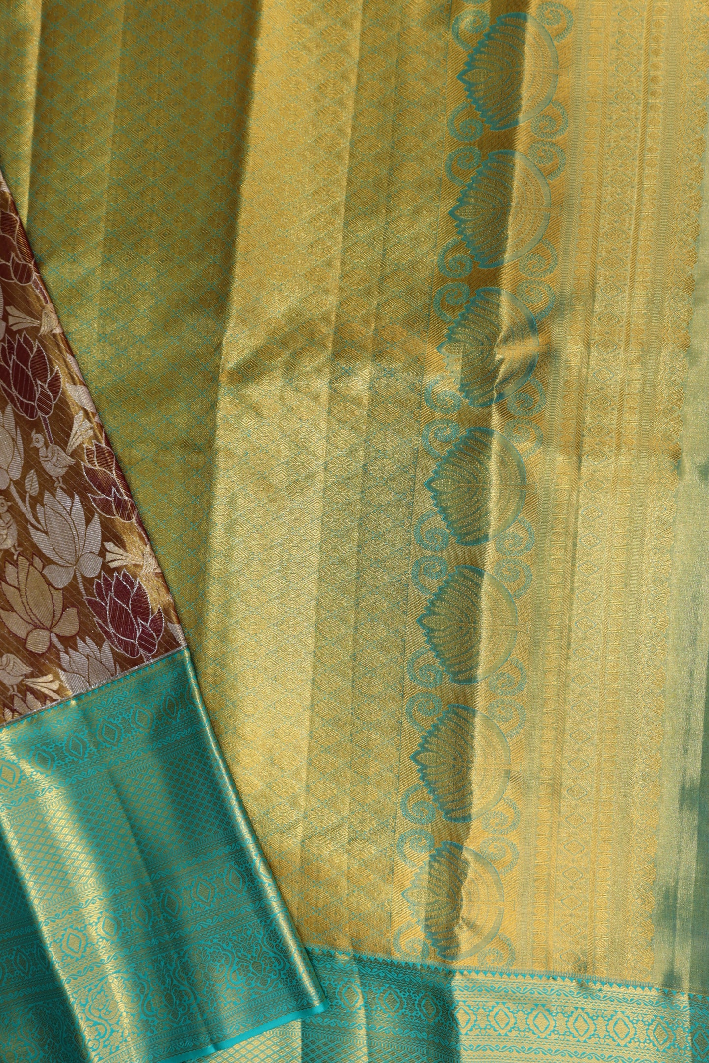 Exotic Brown Kachipuram Silk saree From Weavers and Best on Online
