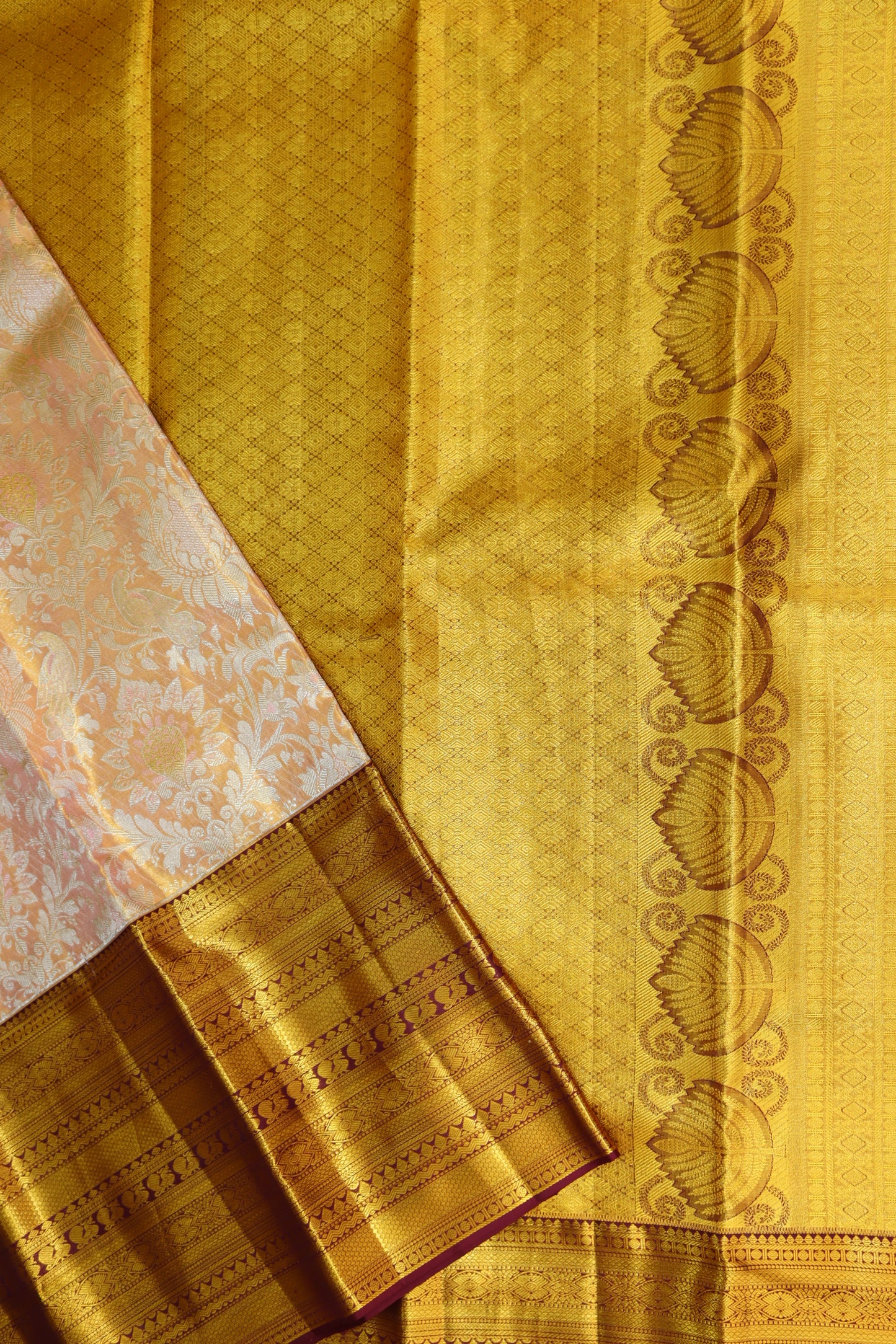 Exotic Baby Pink Kanchipuram Silk Saree From Weavers and Best on Online