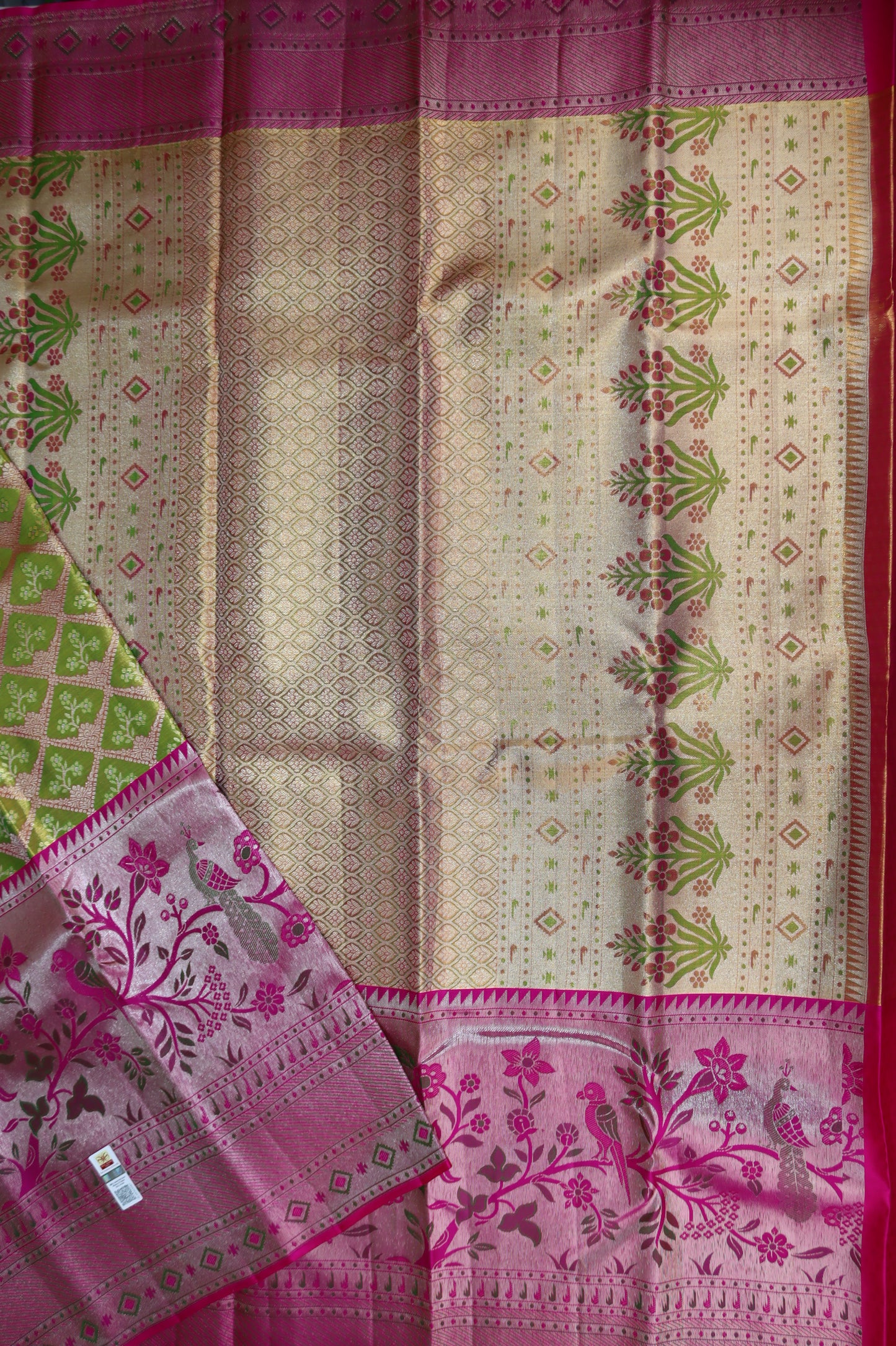Classy Green Kanchipuram Silk Saree From Weavers and Best on Online